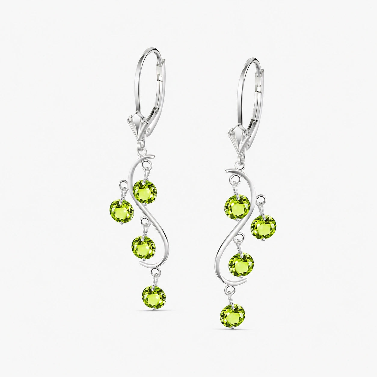 White Gold Bloom Earrings Peridot 10K — Eulalia