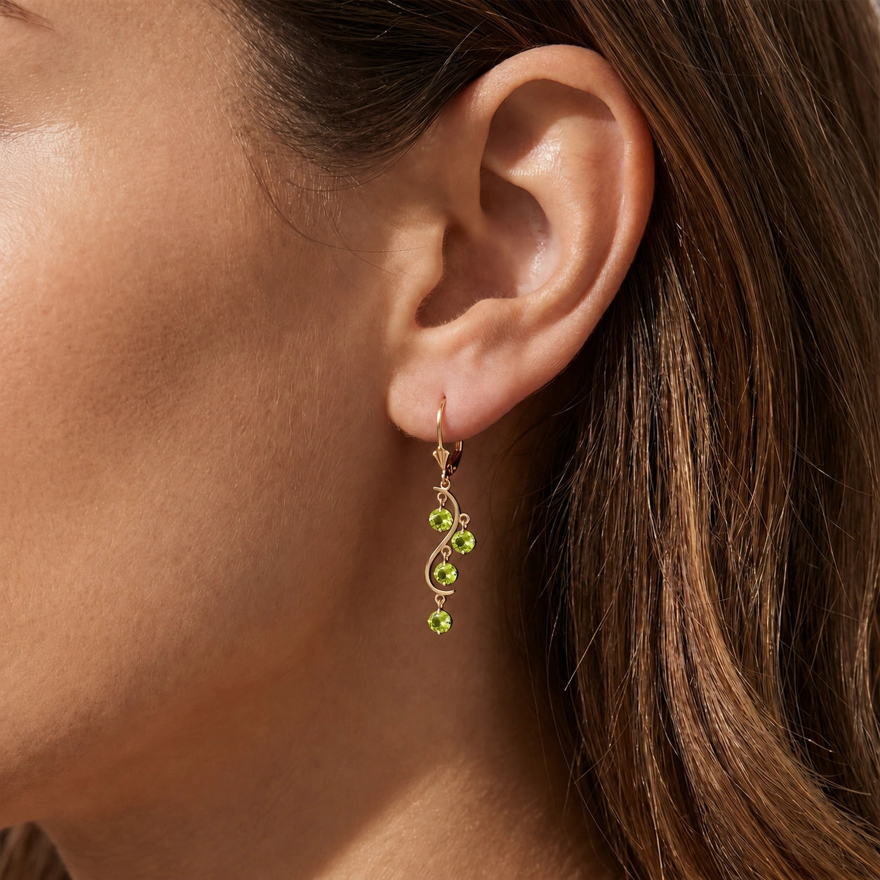 Yellow Gold Bloom Earrings Peridot 10K — Eulalia