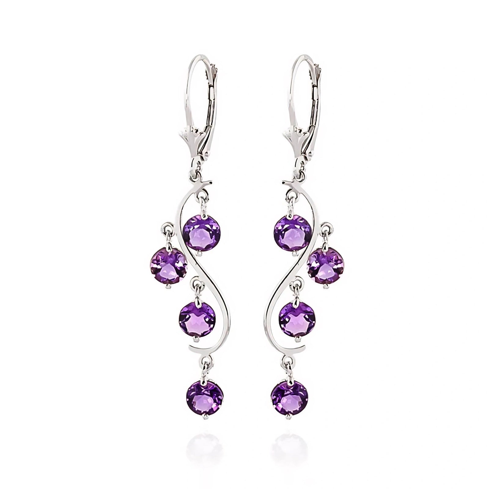 White Gold Bloom Earrings Amethyst 10K — Eulalia