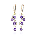 Yellow Gold Bloom Earrings Amethyst 10K — Eulalia