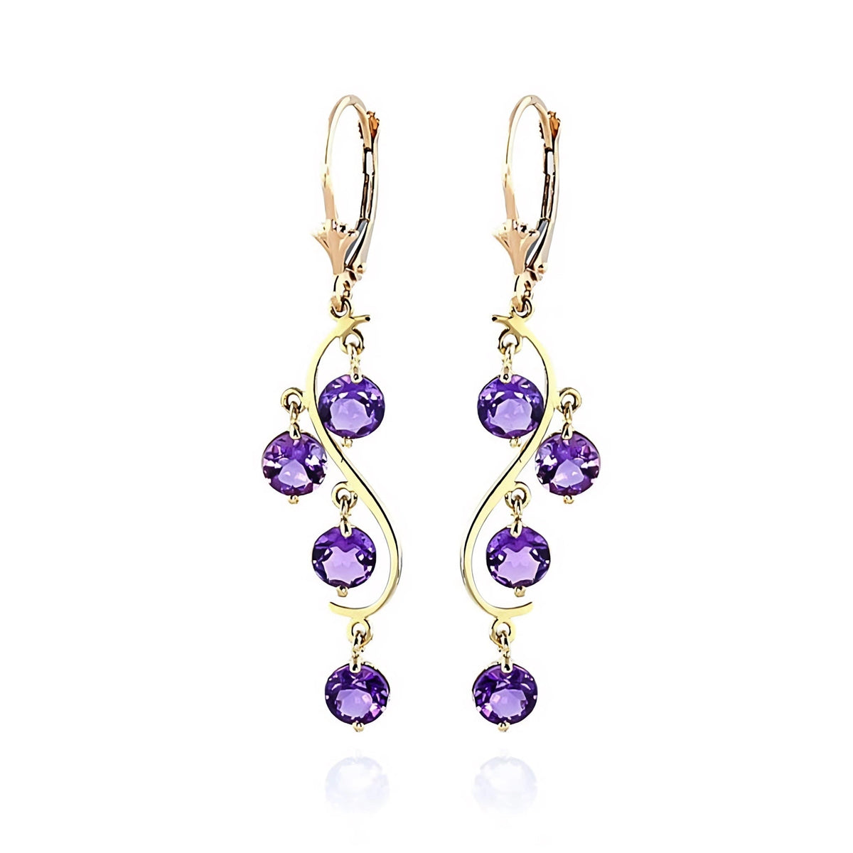 Yellow Gold Bloom Earrings Amethyst 10K — Eulalia