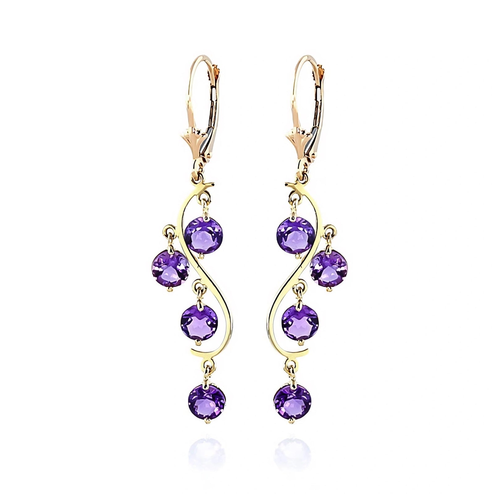 Yellow Gold Bloom Earrings Amethyst 10K — Eulalia