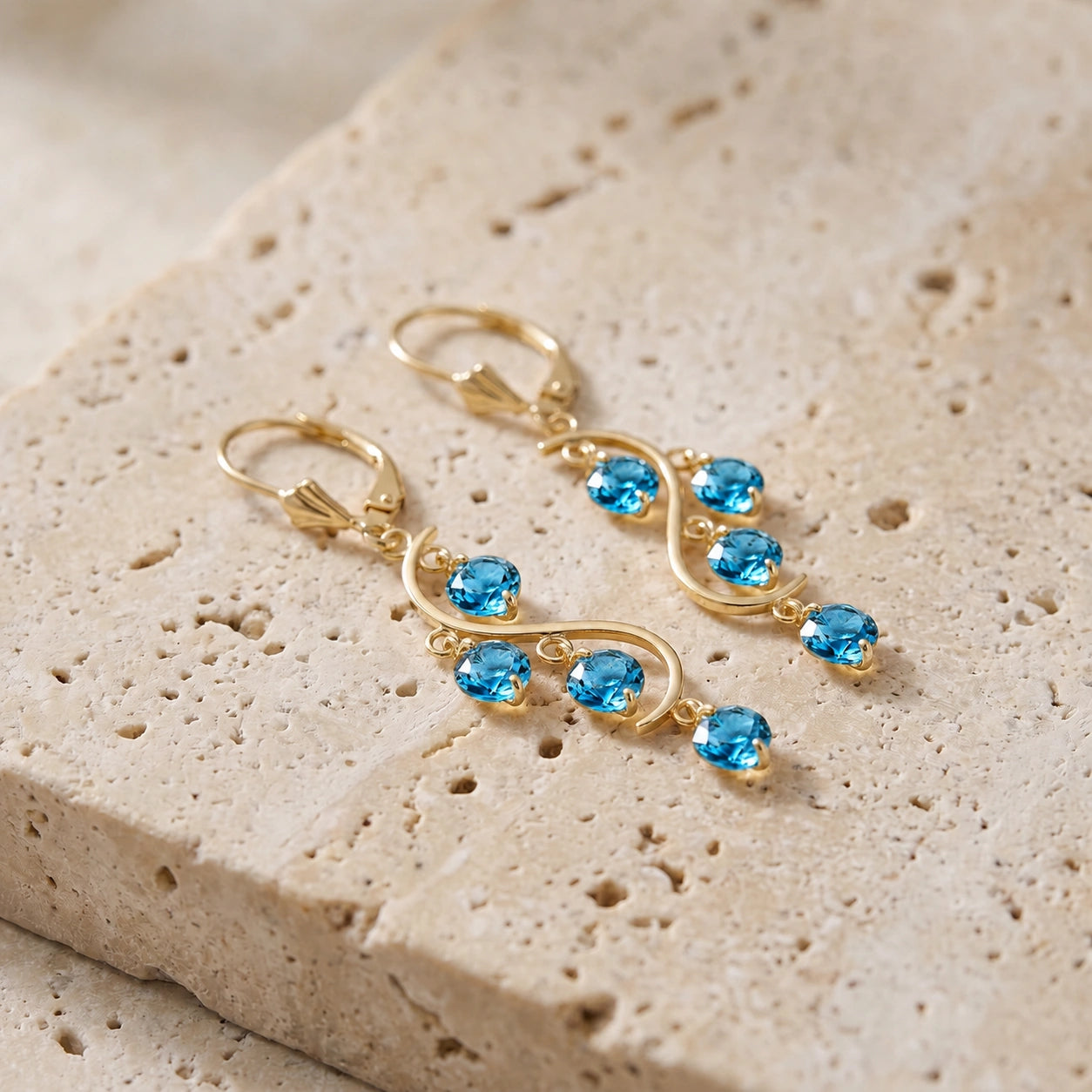 Yellow Gold Blue Topaz — Mariaallegra