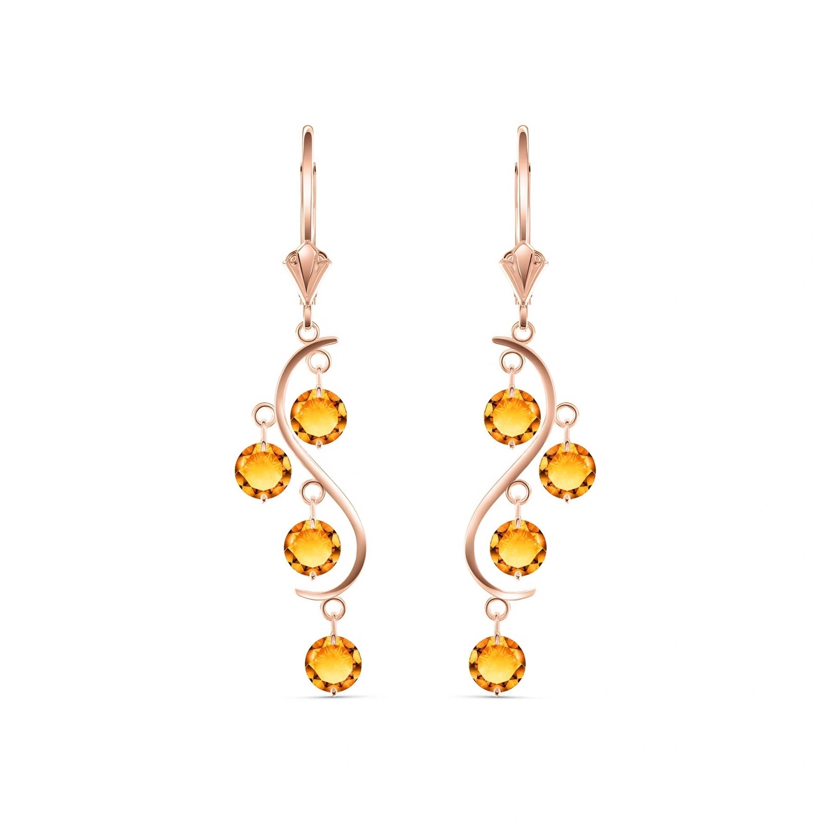 Rose Gold Bloom Earrings Citrine 10K — Eulalia