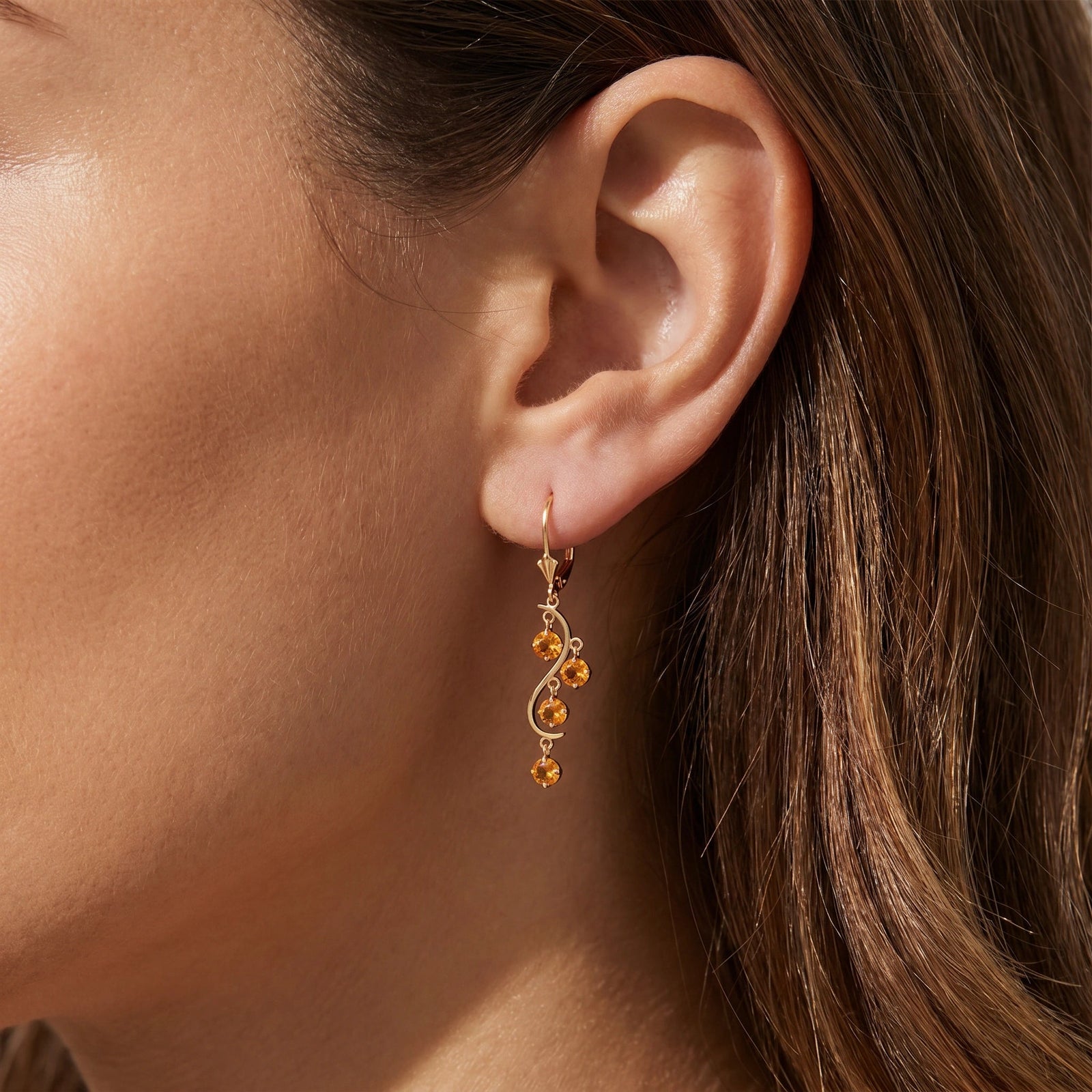 Yellow Gold Bloom Earrings Citrine 10K — Eulalia