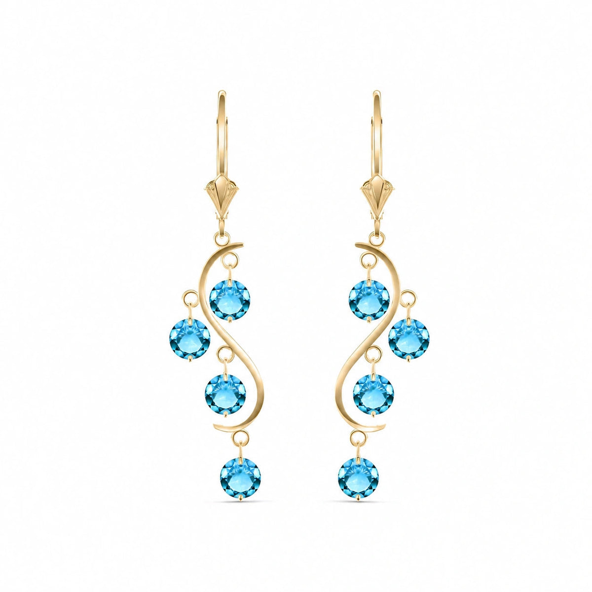Yellow Gold Bloom Earrings Aquamarine 10K — Eulalia