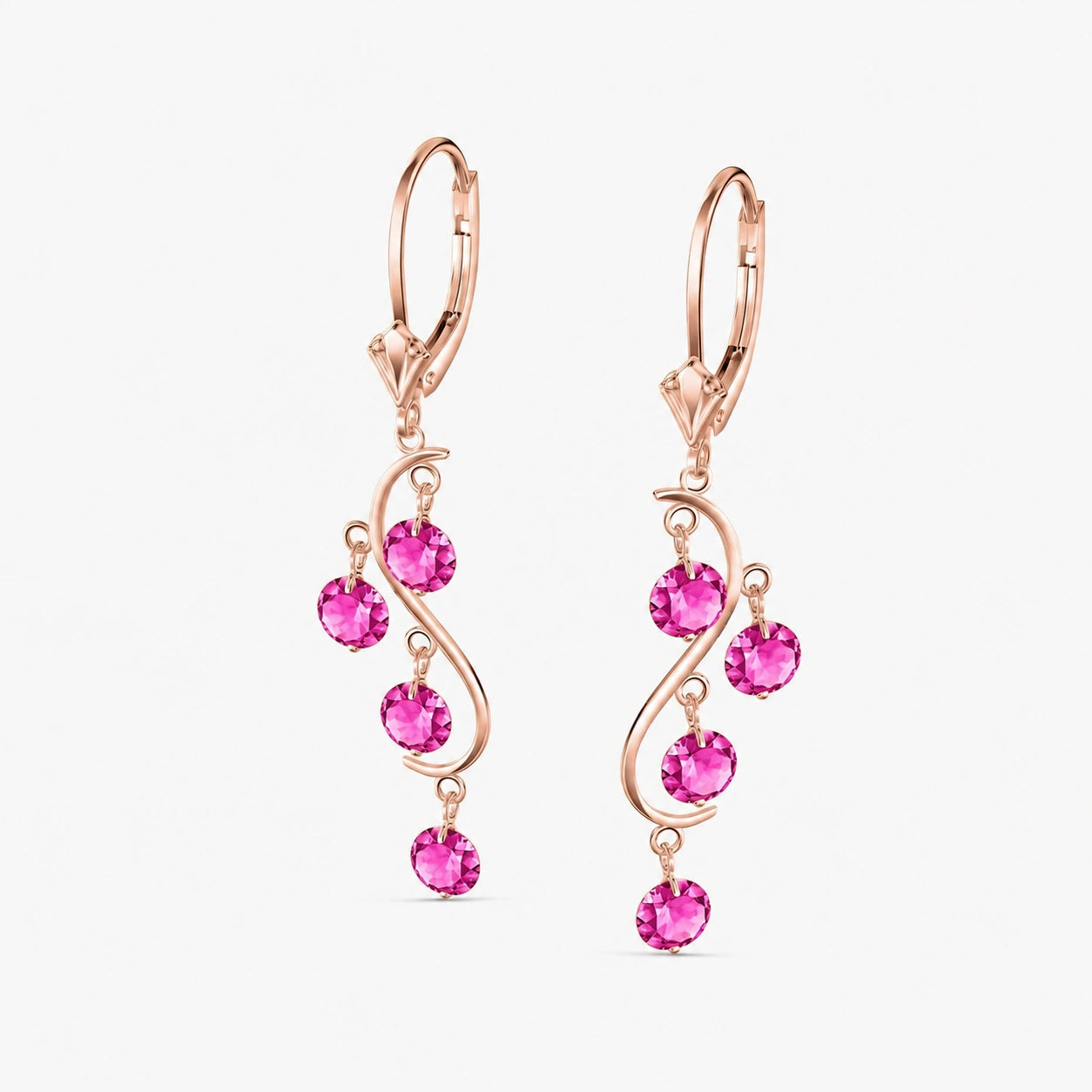 Rose Gold Bloom Earrings Pink Topaz 10K — Eulalia