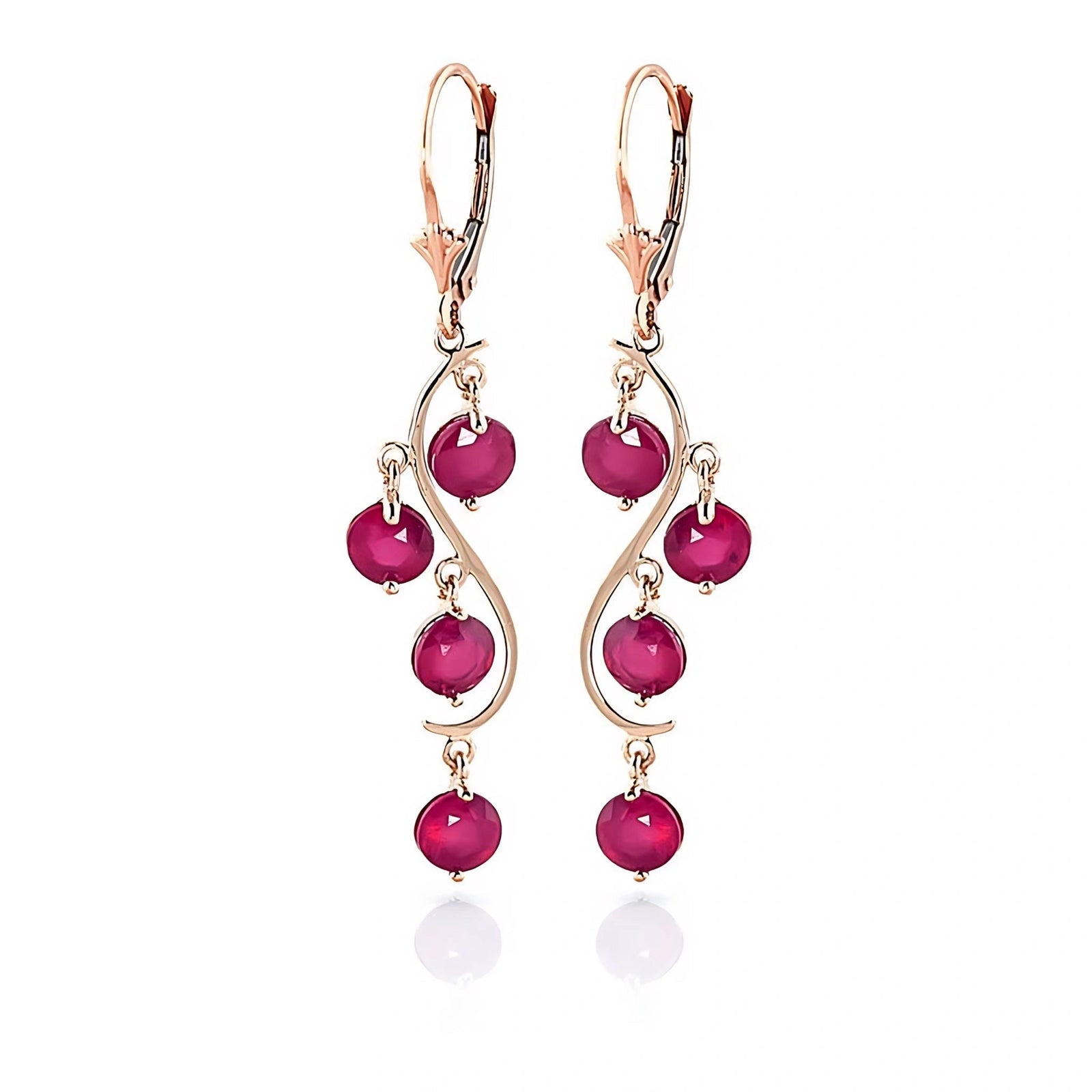 Rose Gold Bloom Earrings Ruby 10K — Eulalia