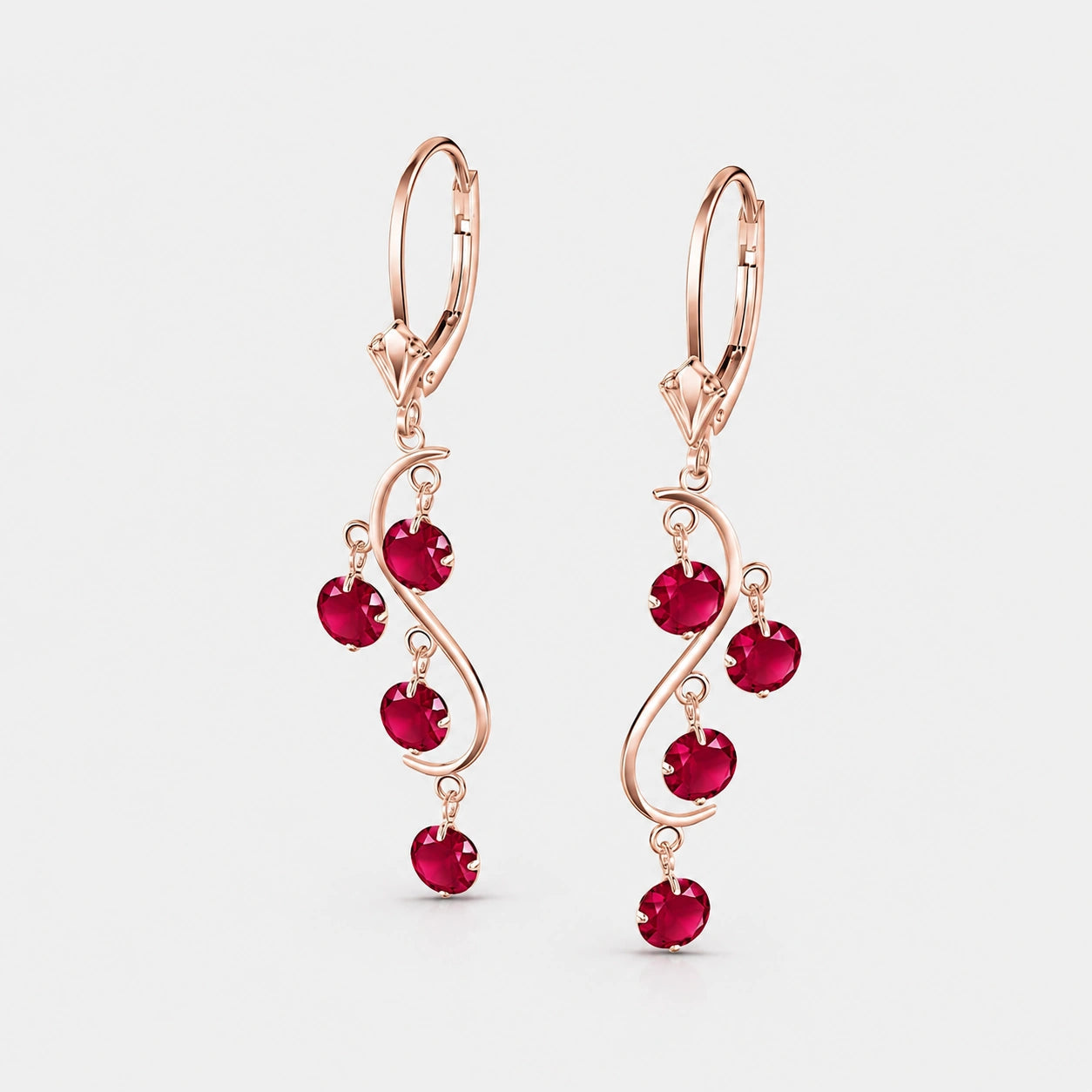Rose Gold Bloom Earrings Ruby 10K — Eulalia