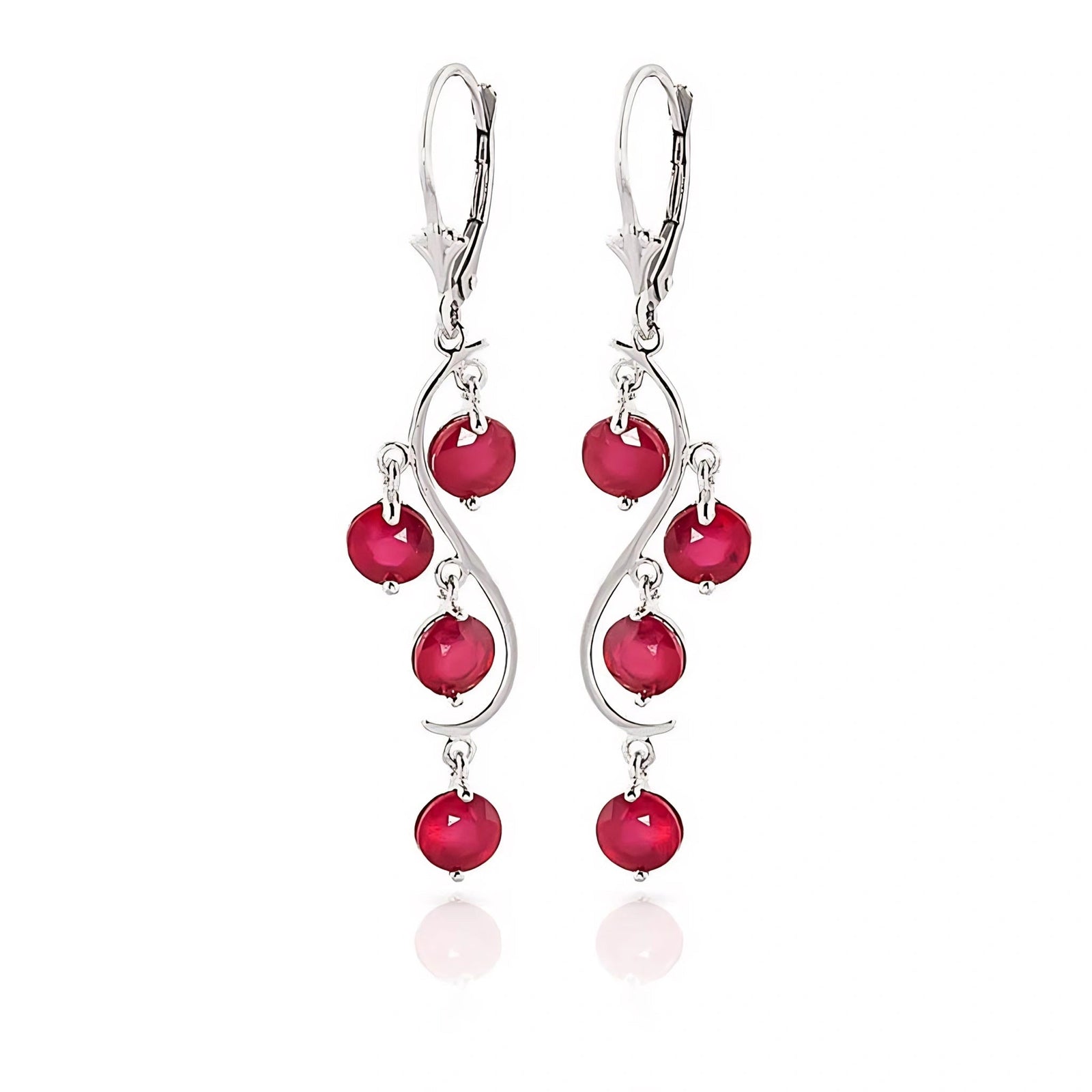 White Gold Bloom Earrings Ruby 10K — Eulalia