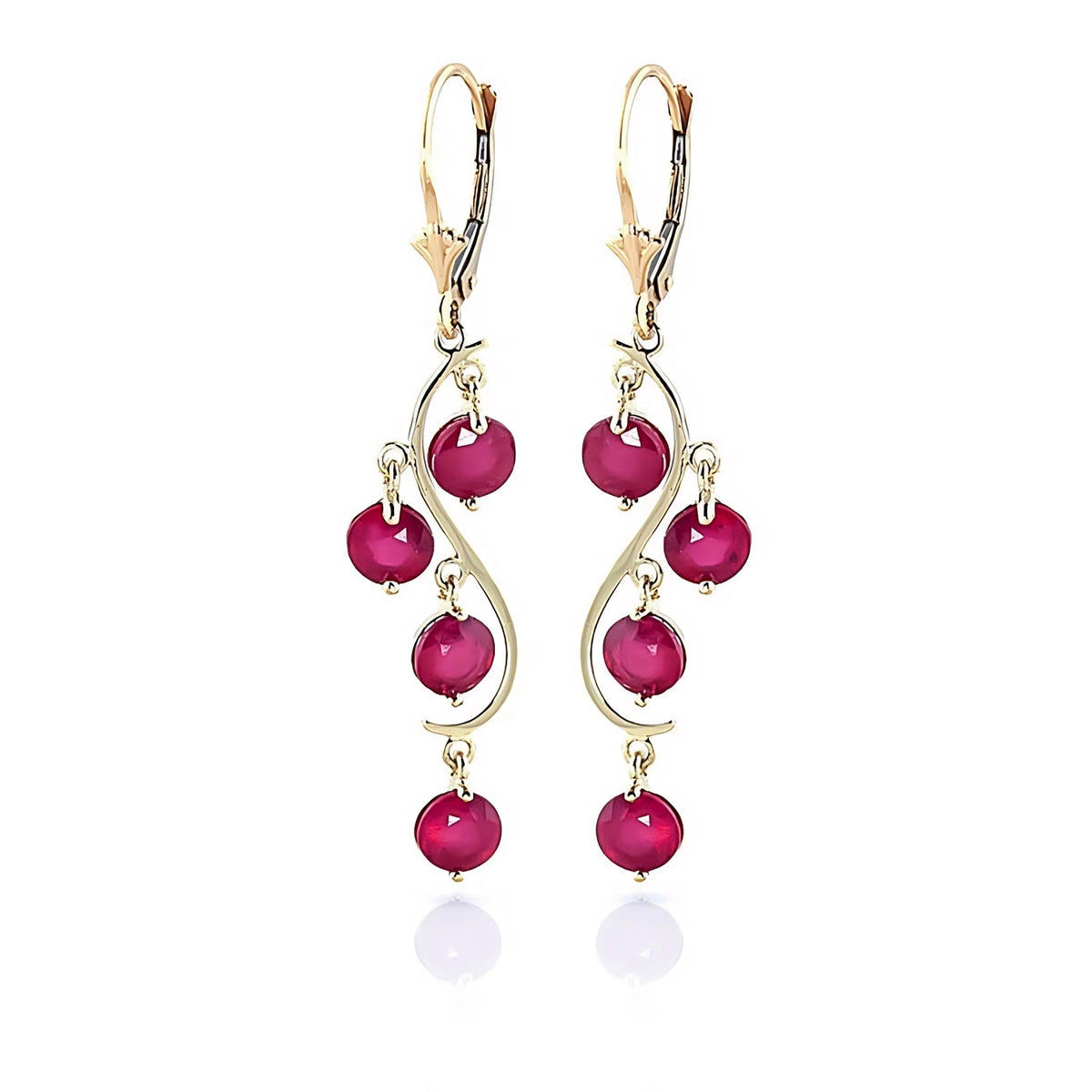 Yellow Gold Bloom Earrings Ruby 10K — Eulalia