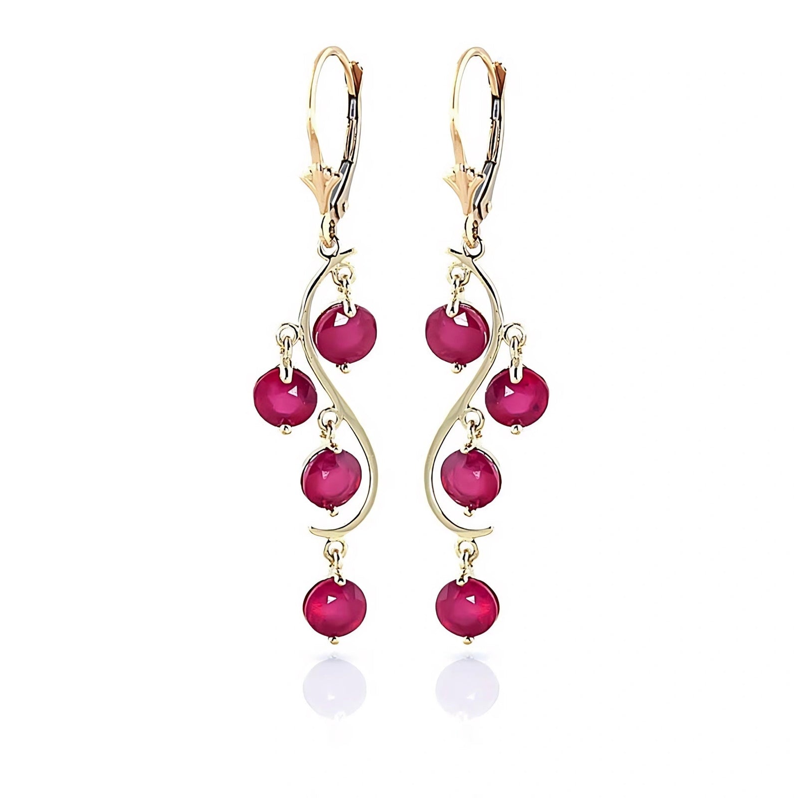 Yellow Gold Bloom Earrings Ruby 10K — Eulalia