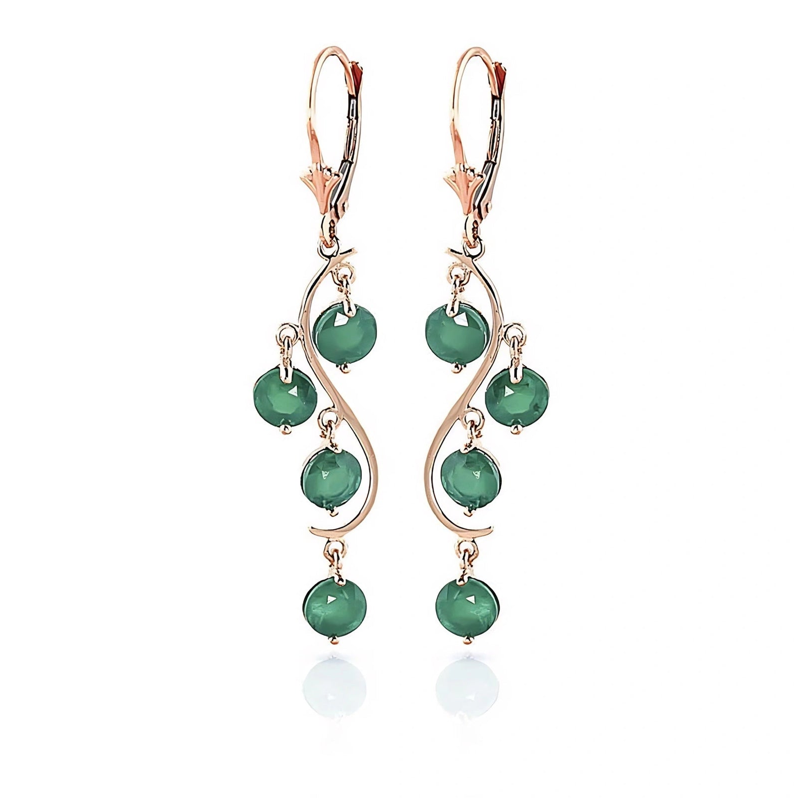 Rose Gold Bloom Earrings Emerald 10K — Eulalia