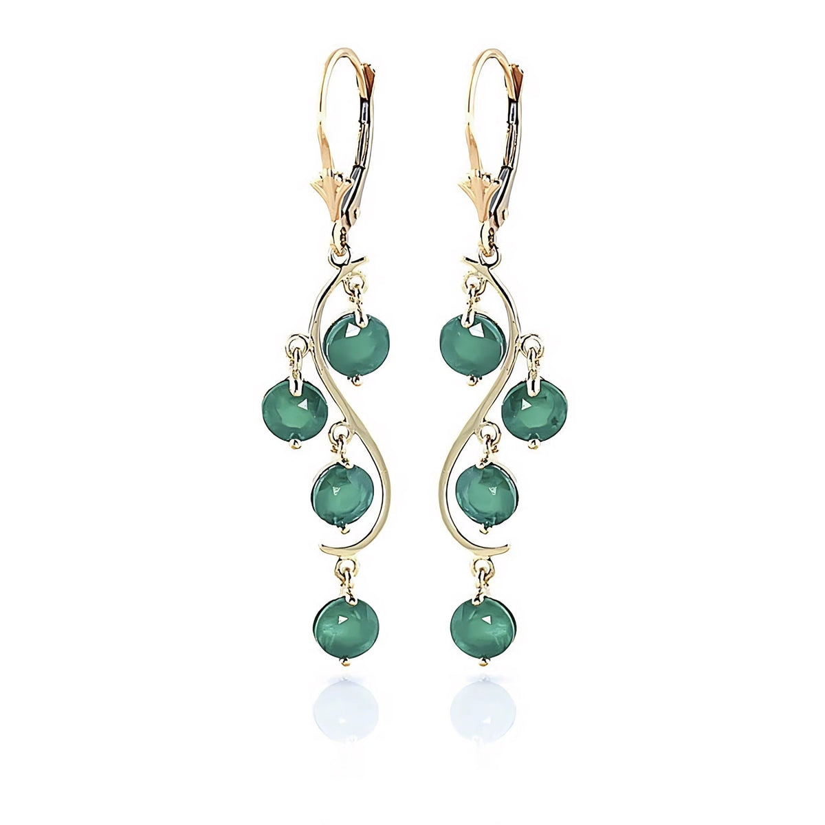 Yellow Gold Bloom Earrings Emerald 10K — Eulalia