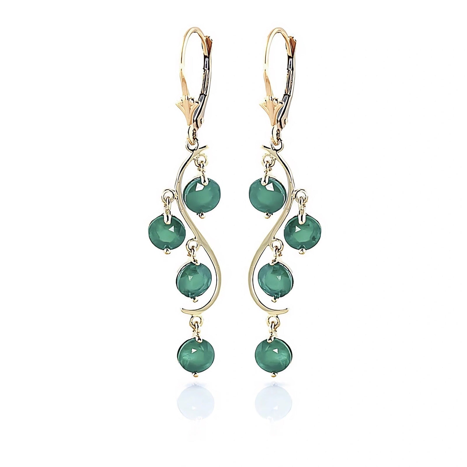 Yellow Gold Bloom Earrings Emerald 10K — Eulalia