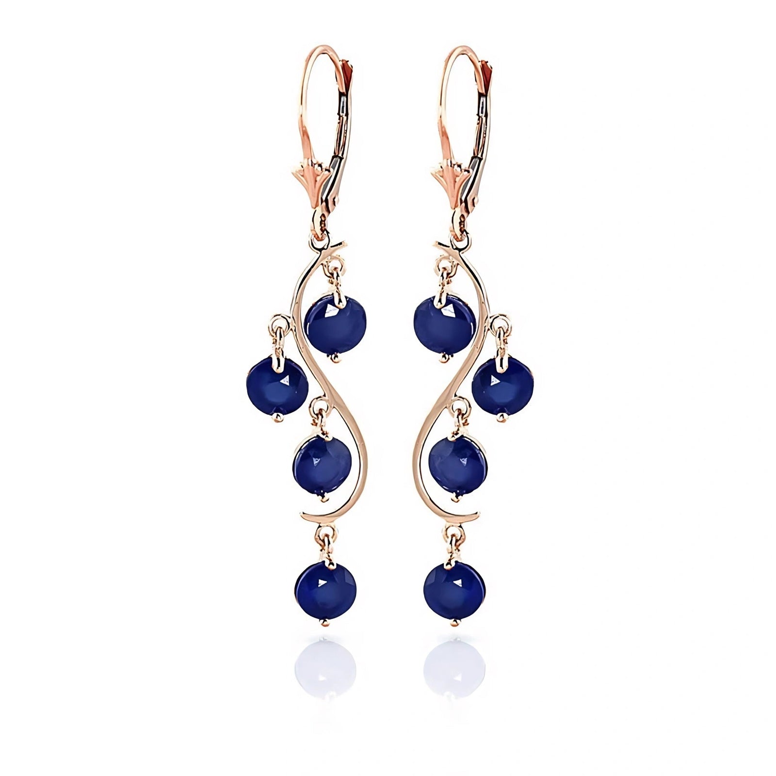 Rose Gold Bloom Earrings Sapphire 10K — Eulalia