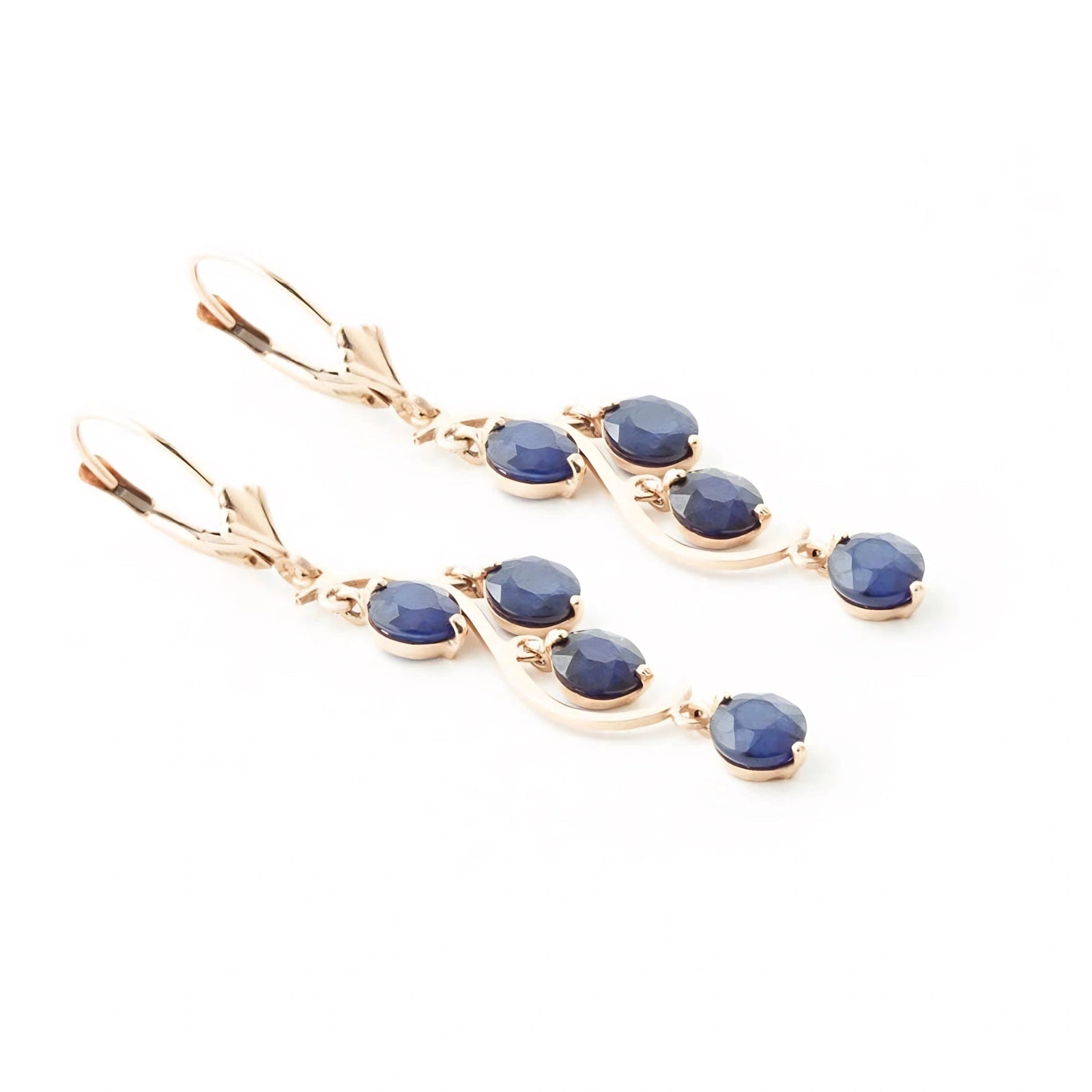 Rose Gold Bloom Earrings Sapphire 10K — Eulalia