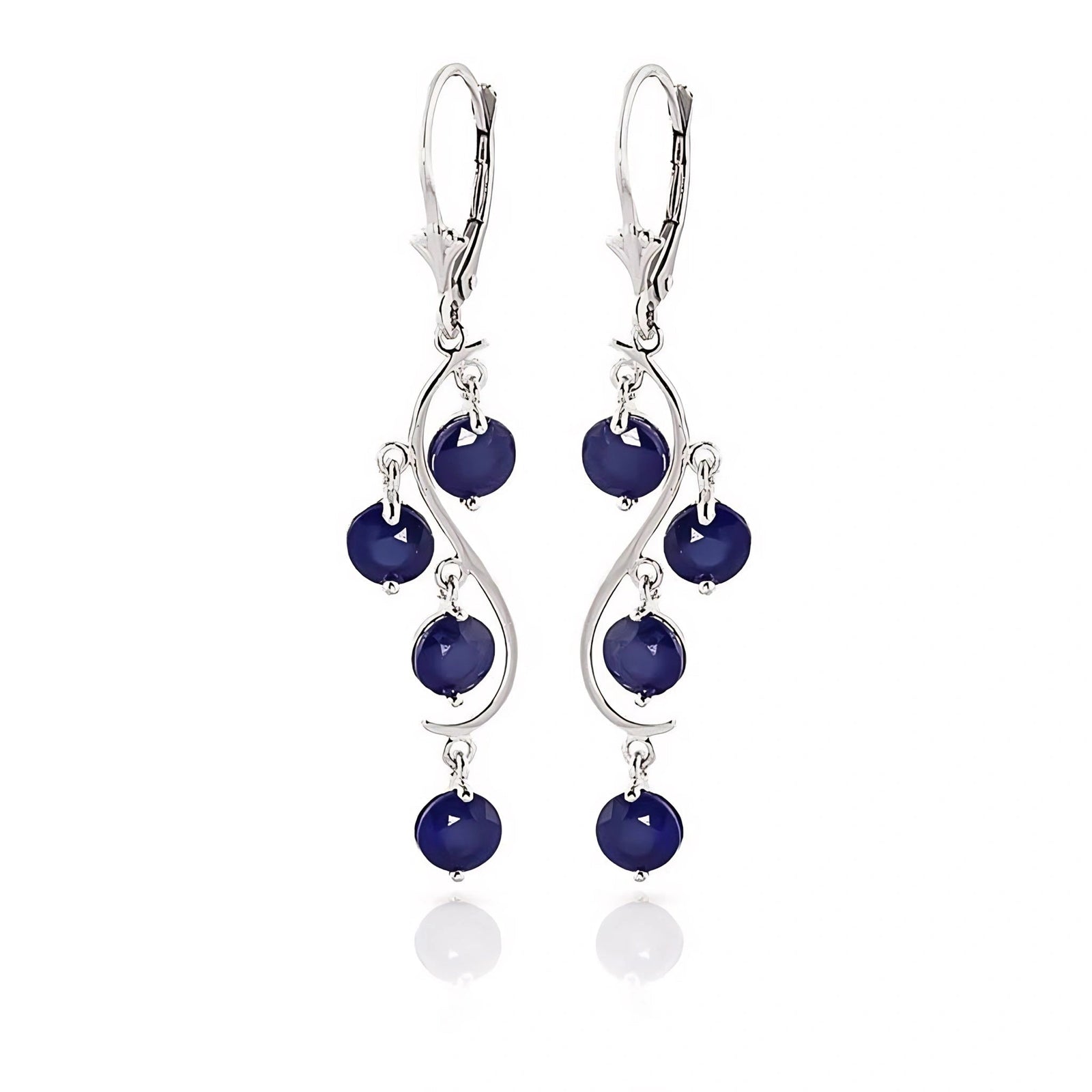 White Gold Bloom Earrings Sapphire 10K — Eulalia