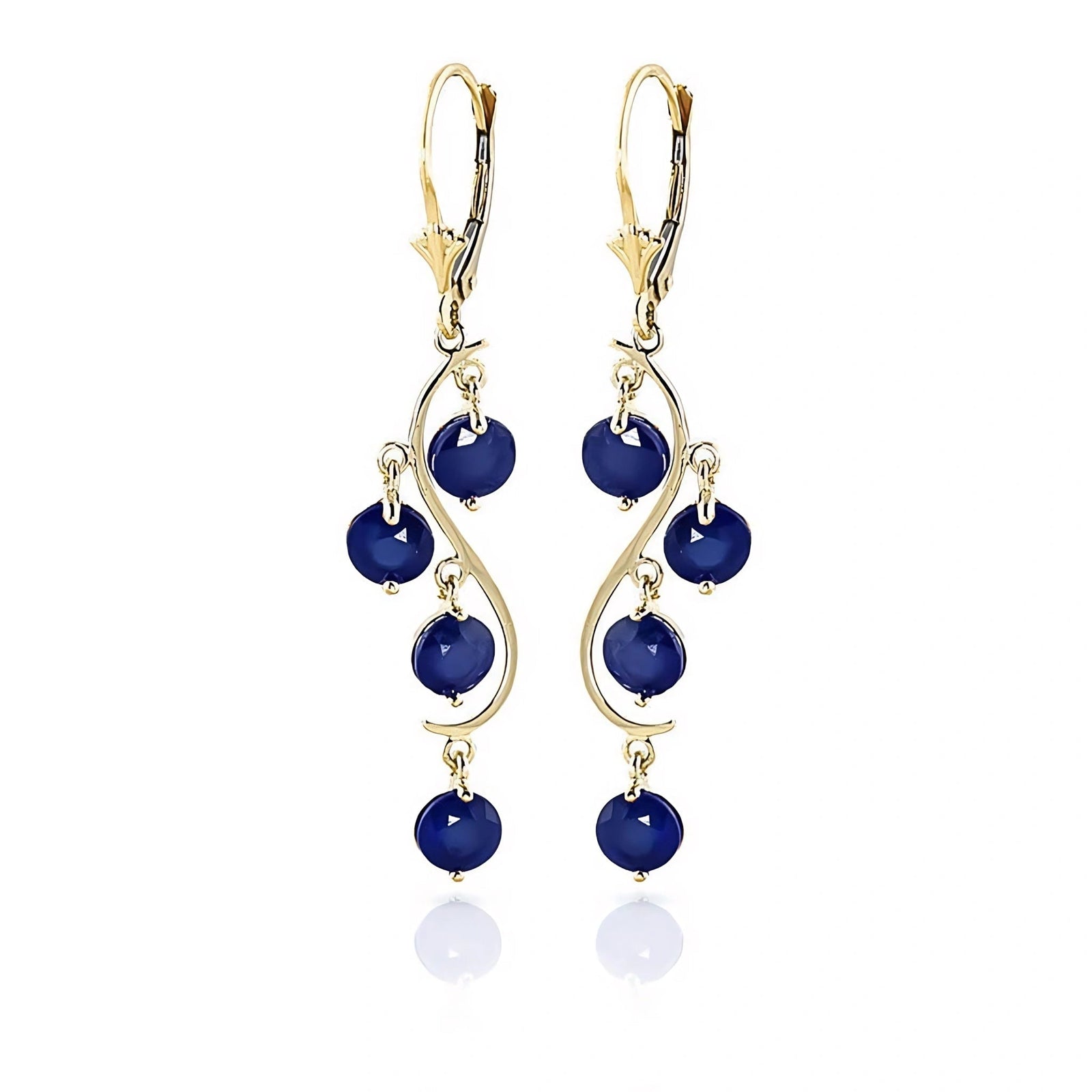 Yellow Gold Bloom Earrings Sapphire 10K — Eulalia