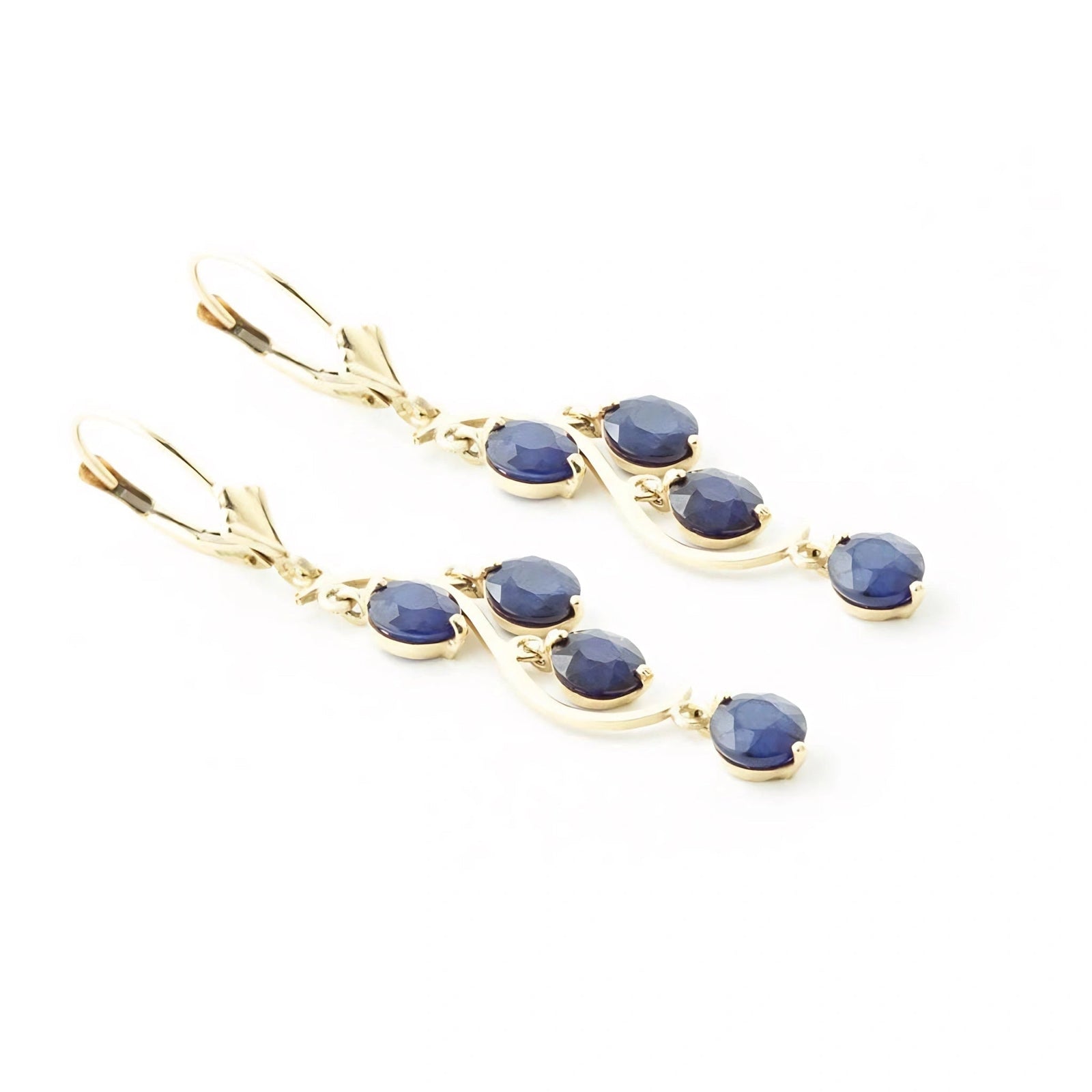 Yellow Gold Bloom Earrings Sapphire 10K — Eulalia