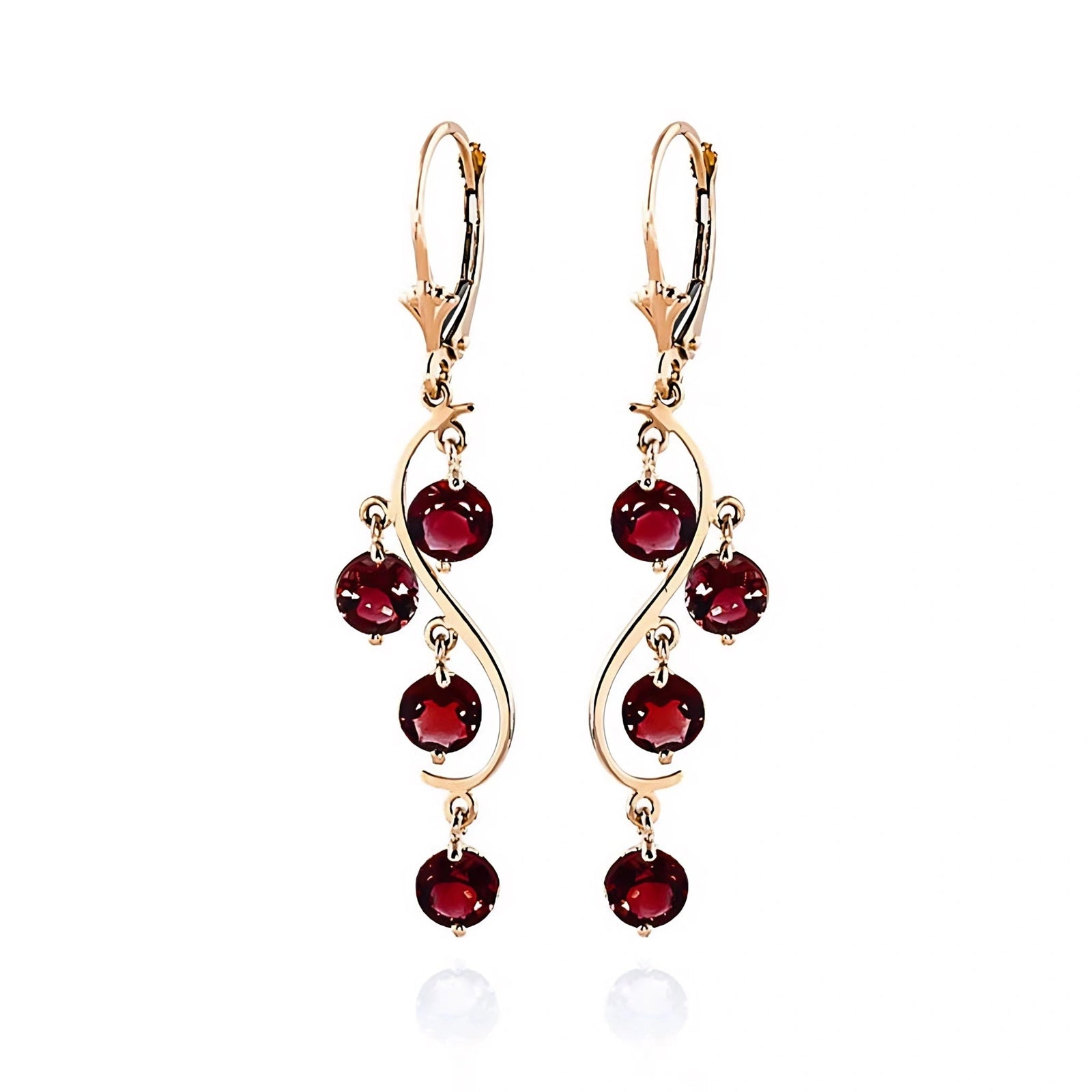 Rose Gold Bloom Earrings Garnet 10K — Eulalia