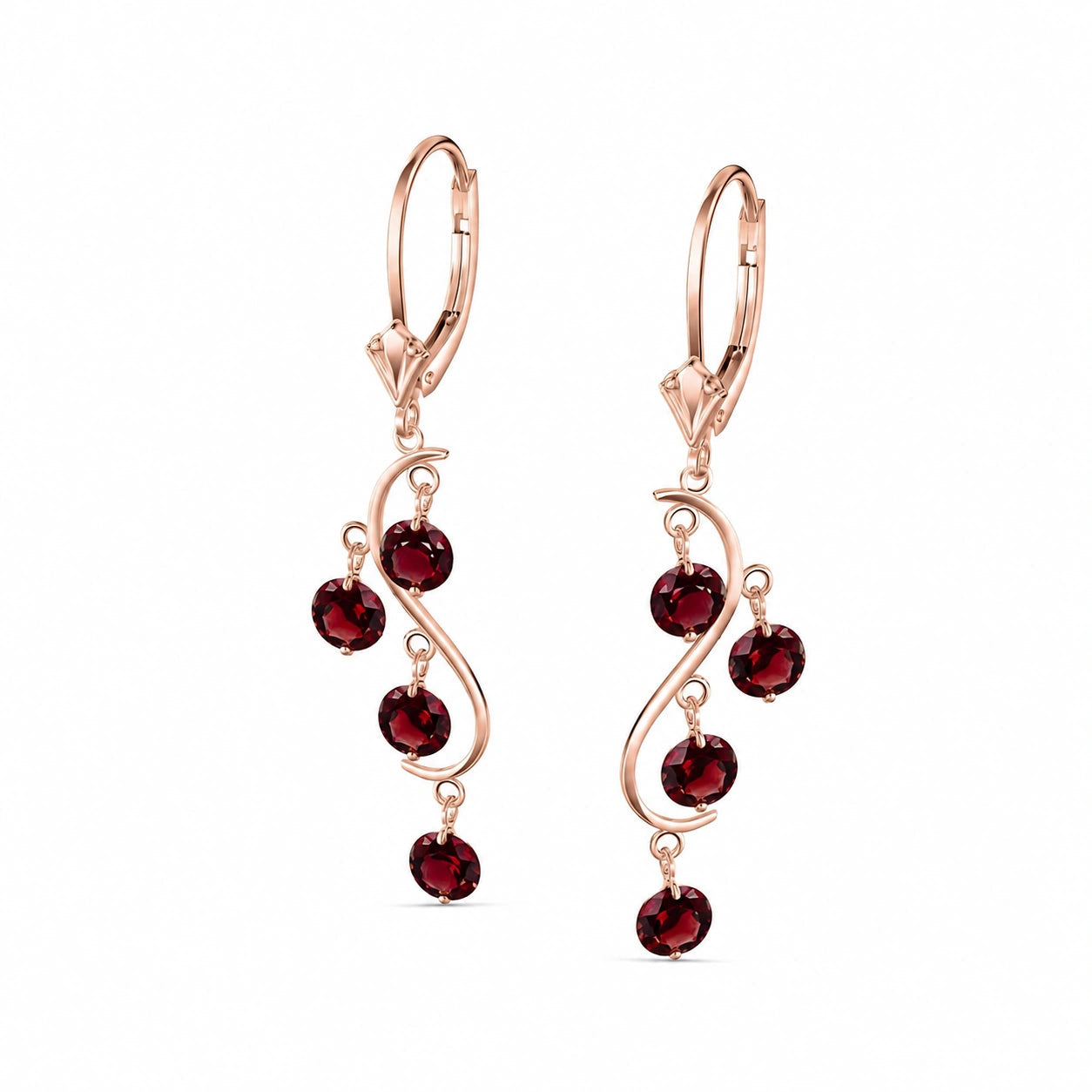 Rose Gold Bloom Earrings Garnet 10K — Eulalia