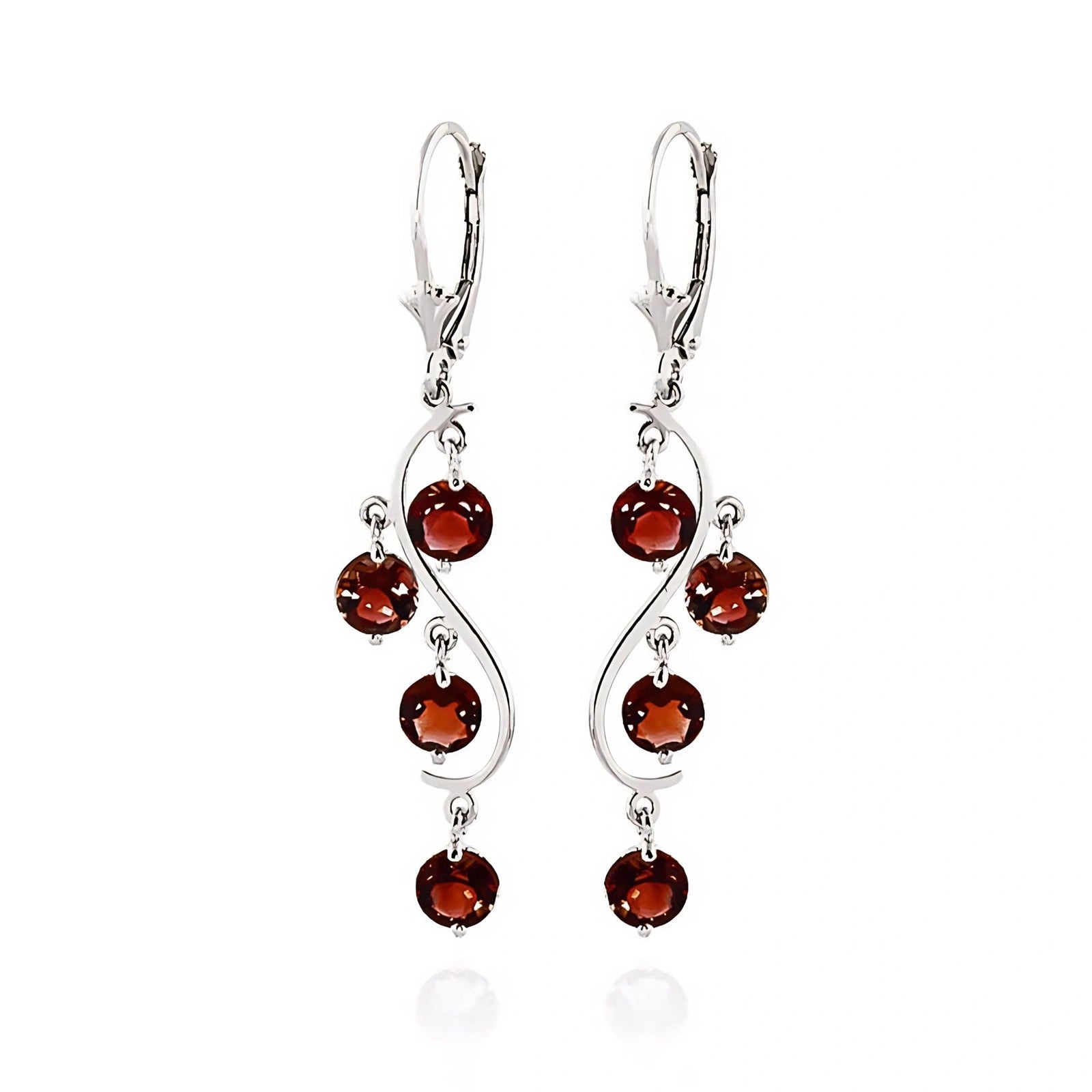 White Gold Bloom Earrings Garnet 10K — Eulalia