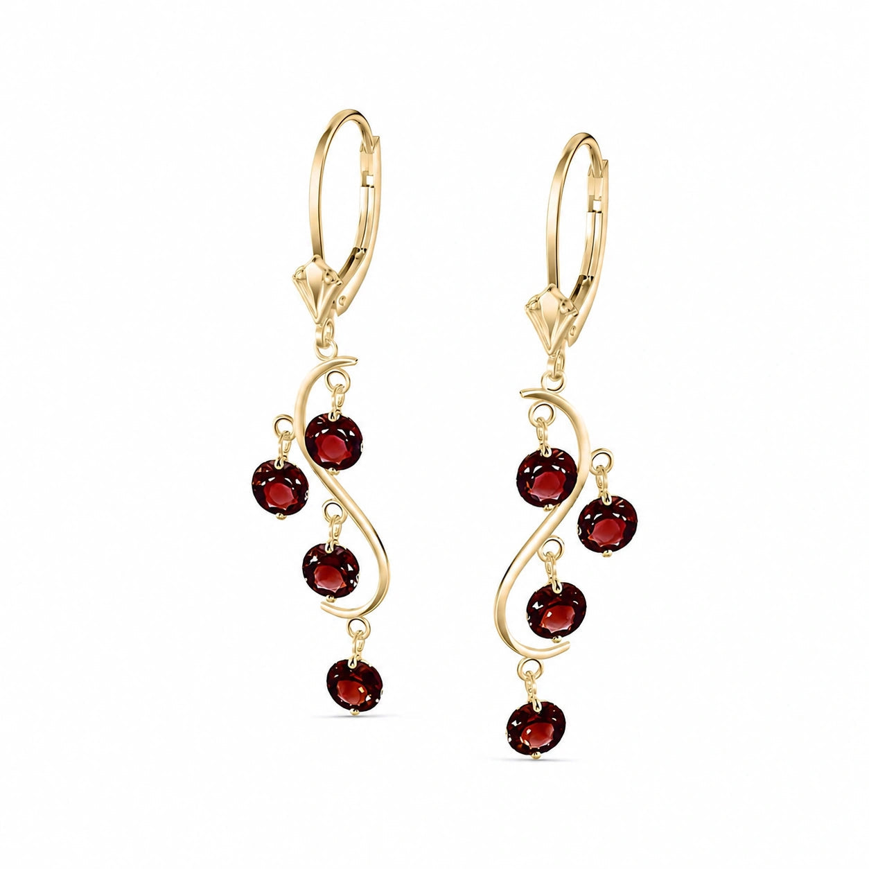 Yellow Gold Bloom Earrings Garnet 10K — Eulalia