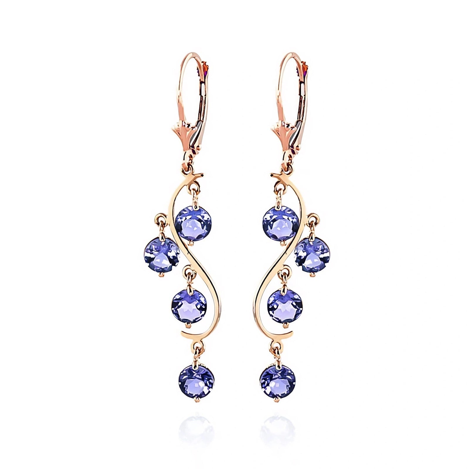 Rose Gold Bloom Earrings Tanzanite 10K — Eulalia