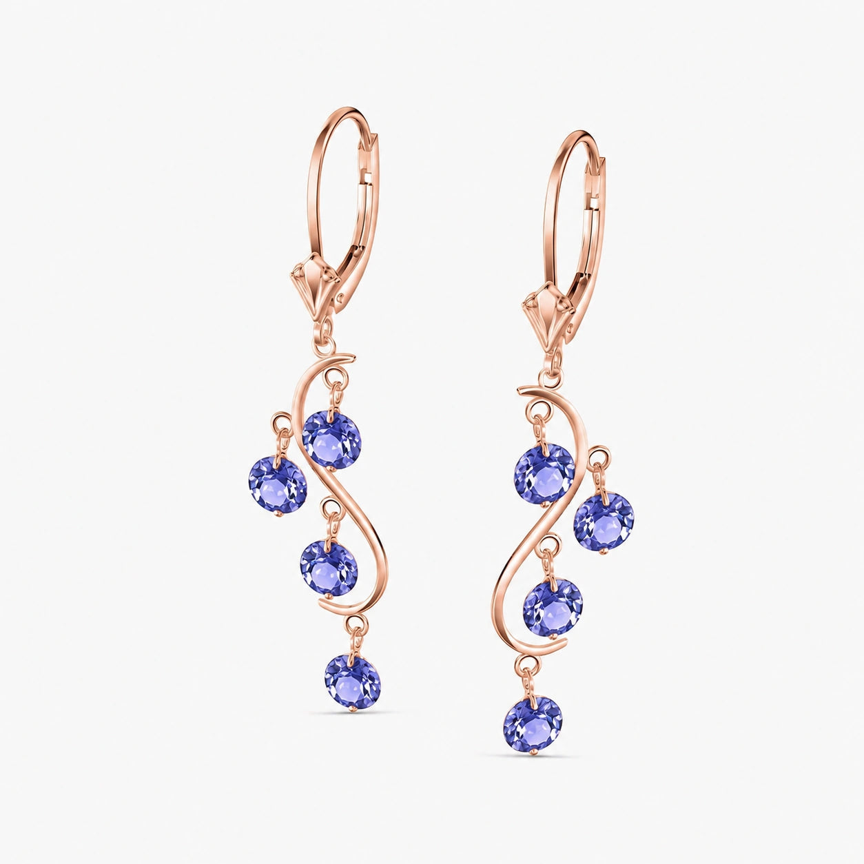 Rose Gold Bloom Earrings Tanzanite 10K — Eulalia