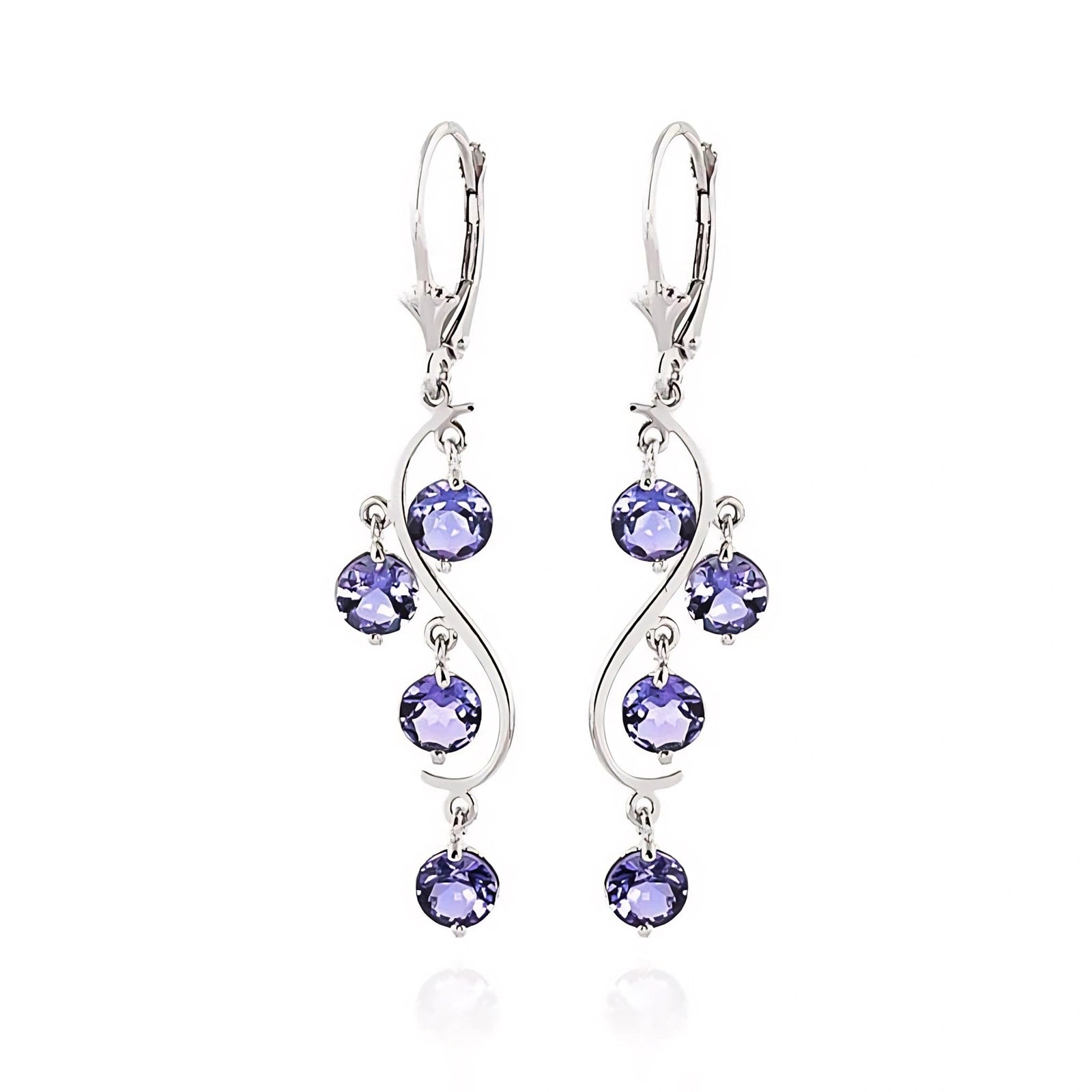 White Gold Bloom Earrings Tanzanite 10K — Eulalia