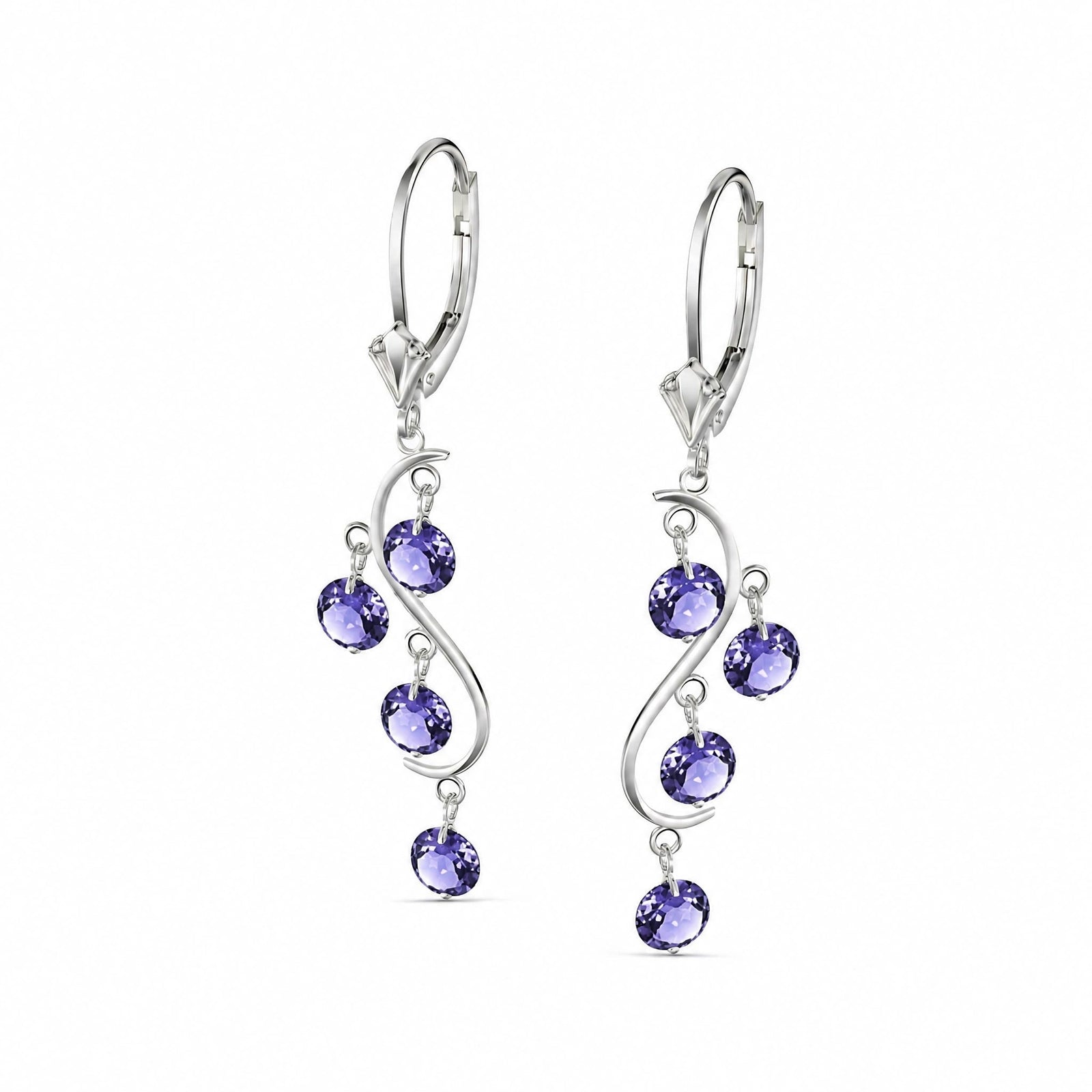 White Gold Bloom Earrings Tanzanite 10K — Eulalia