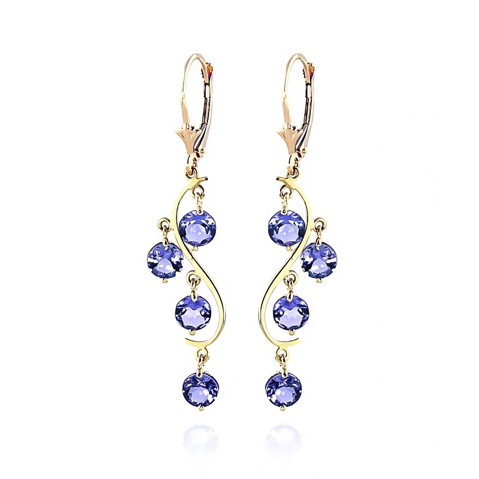 Yellow Gold Bloom Earrings Tanzanite 10K — Eulalia