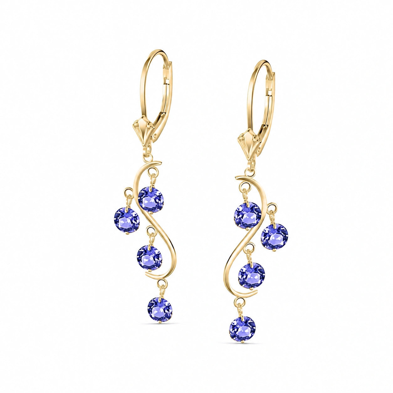 Yellow Gold Bloom Earrings Tanzanite 10K — Eulalia