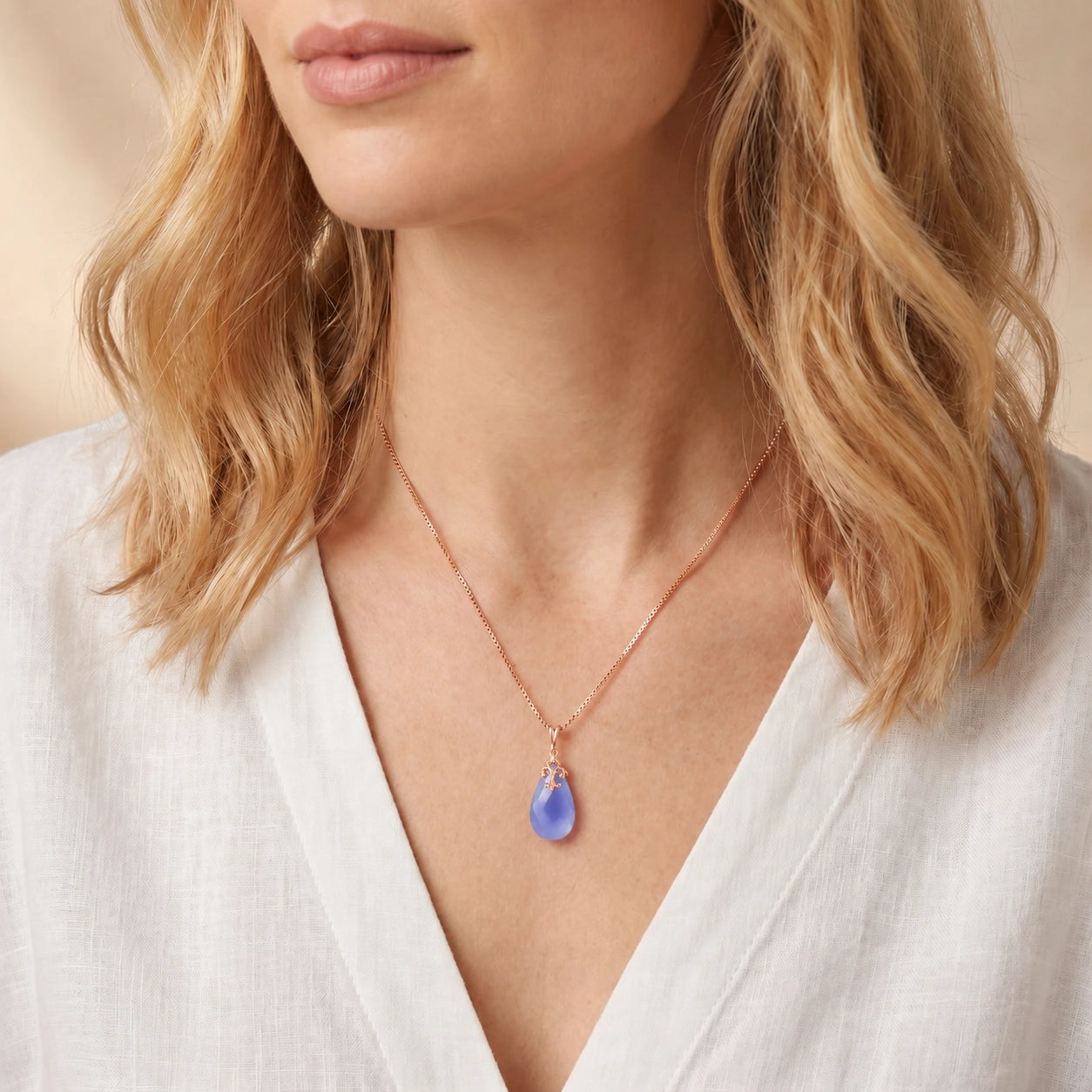 Rose Gold Blue Chalcedony — Euridice