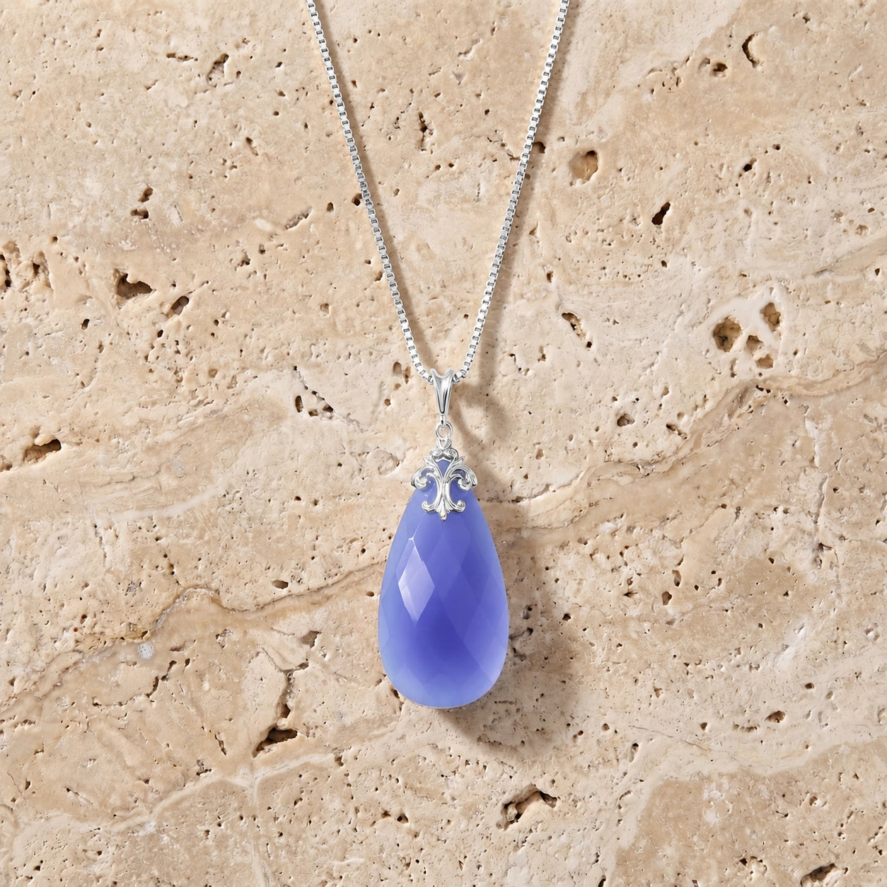 White Gold Blue Chalcedony — Euridice