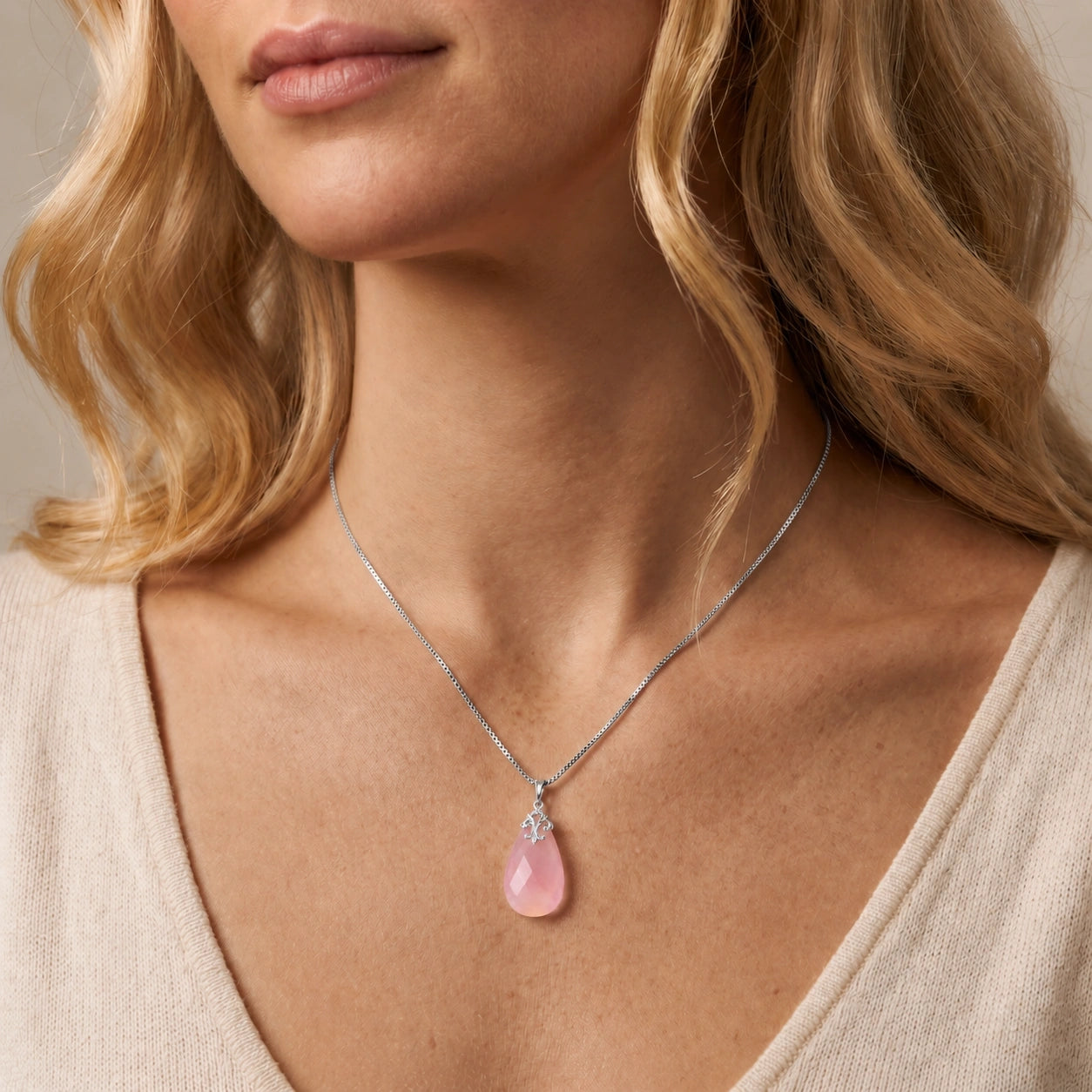 White Gold Pink Chalcedony — Euridice