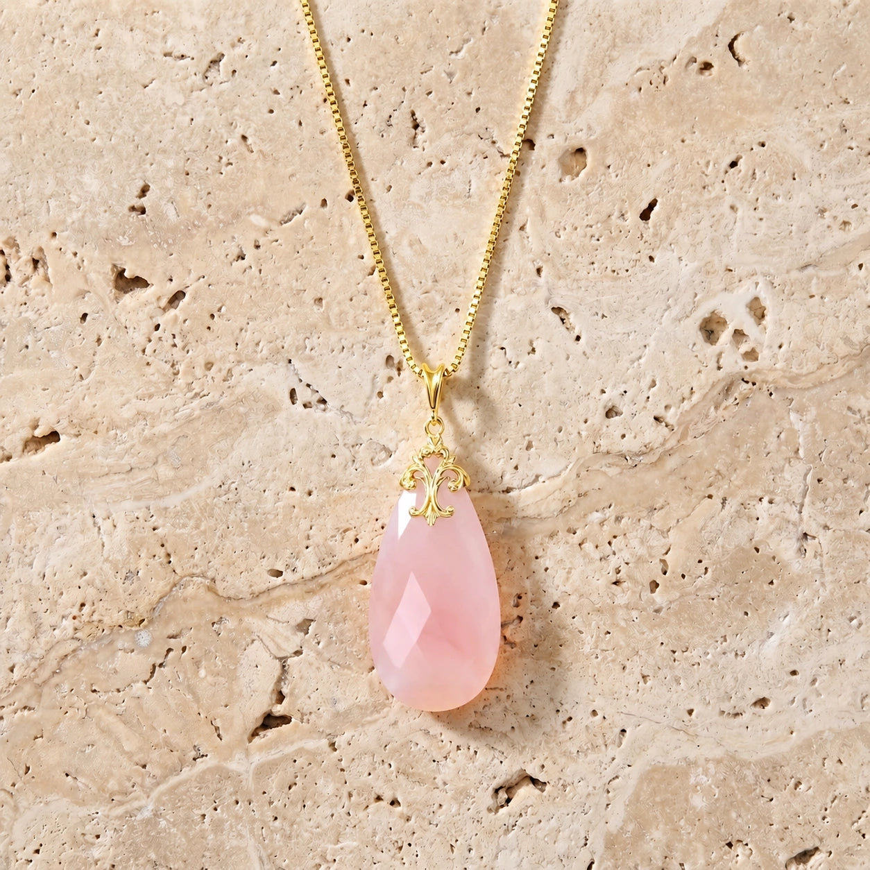 Yellow Gold Pink Chalcedony — Euridice