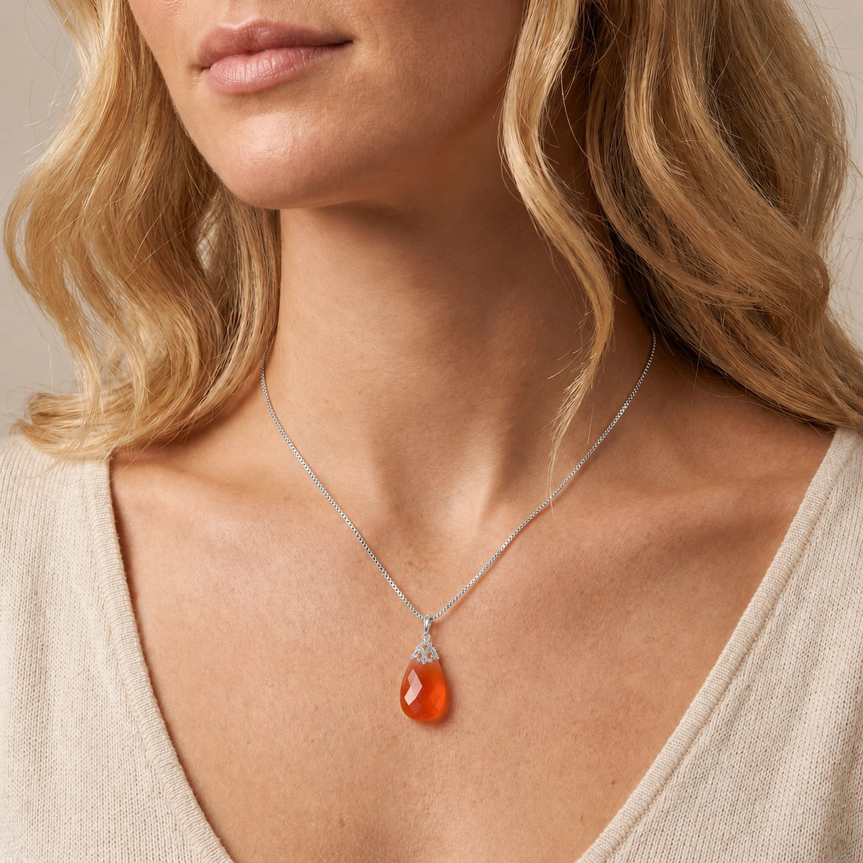 White Gold Red Chalcedony — Euridice