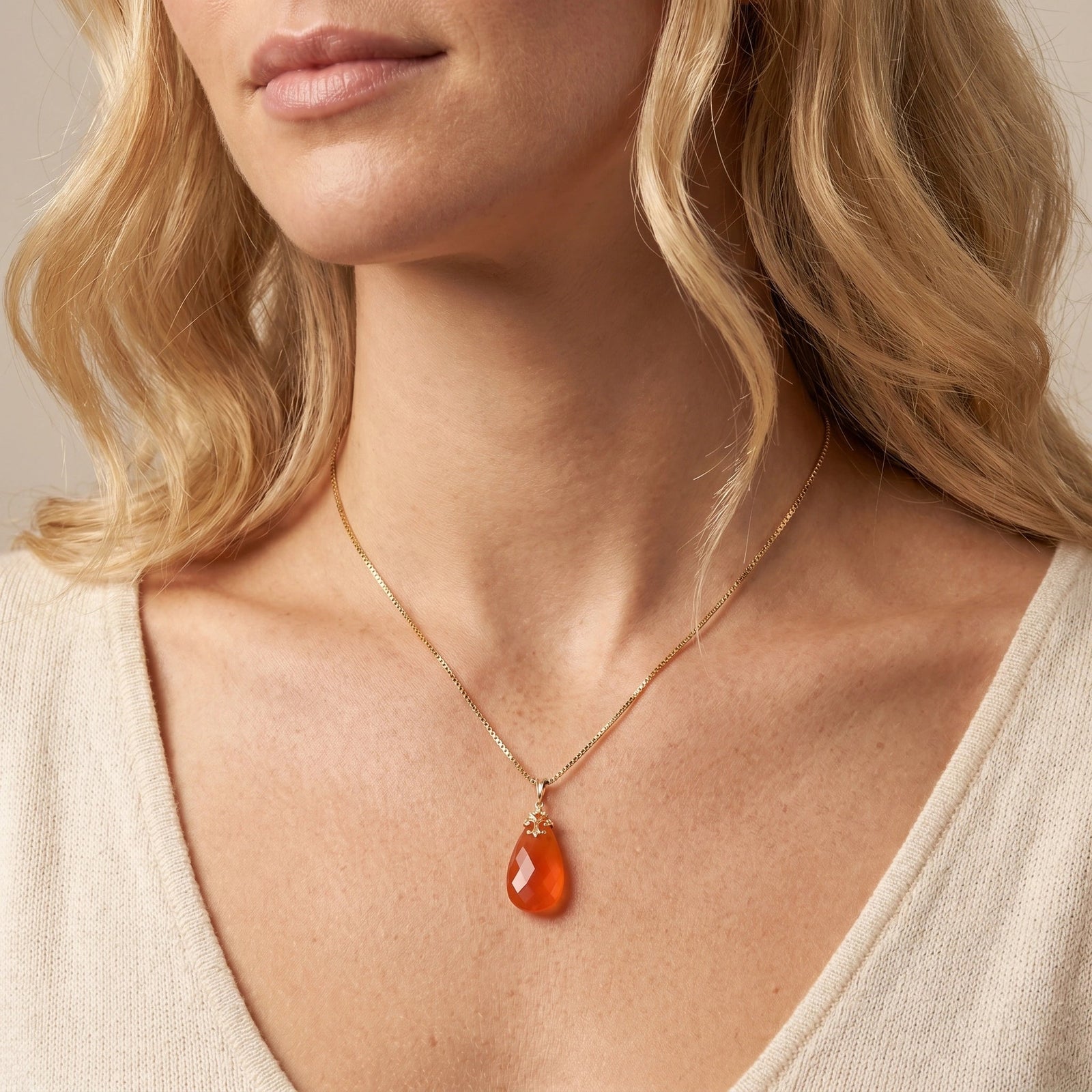 Yellow Gold Red Chalcedony — Euridice