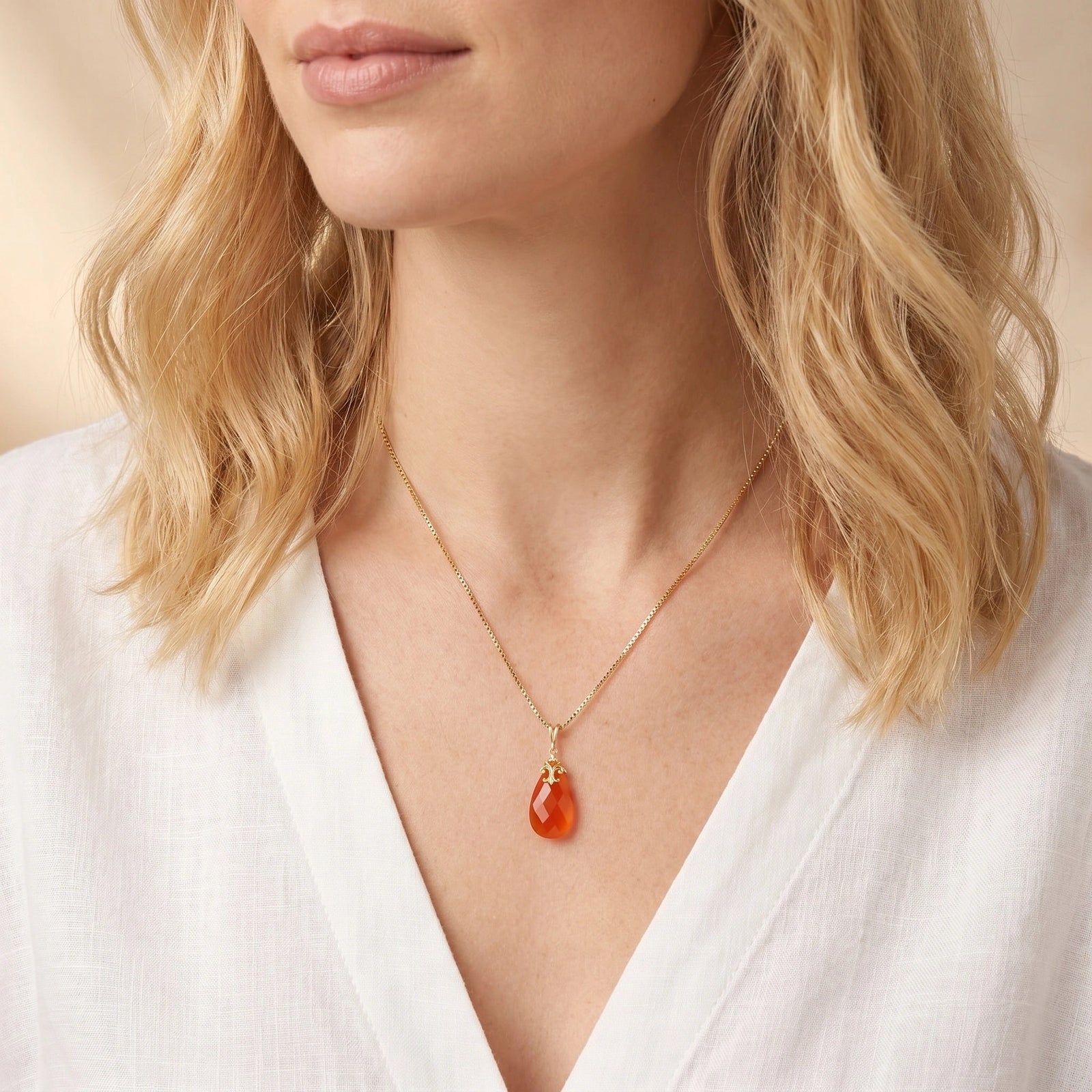 Yellow Gold Red Chalcedony — Euridice