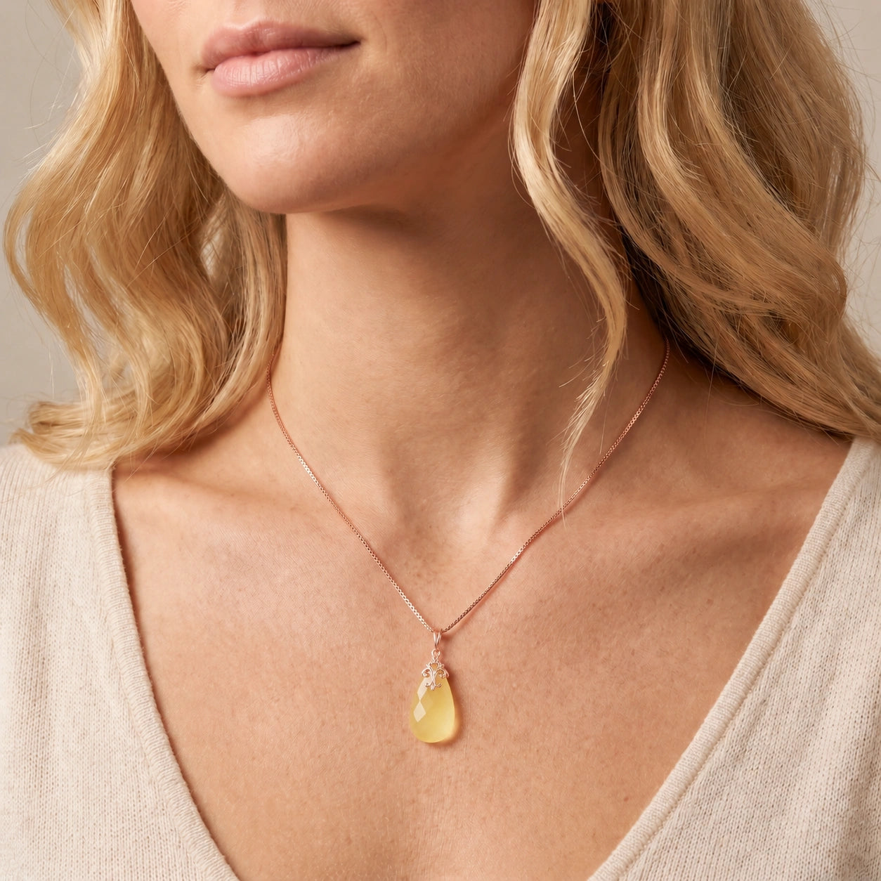 Rose Gold Yellow Onyx — Euridice