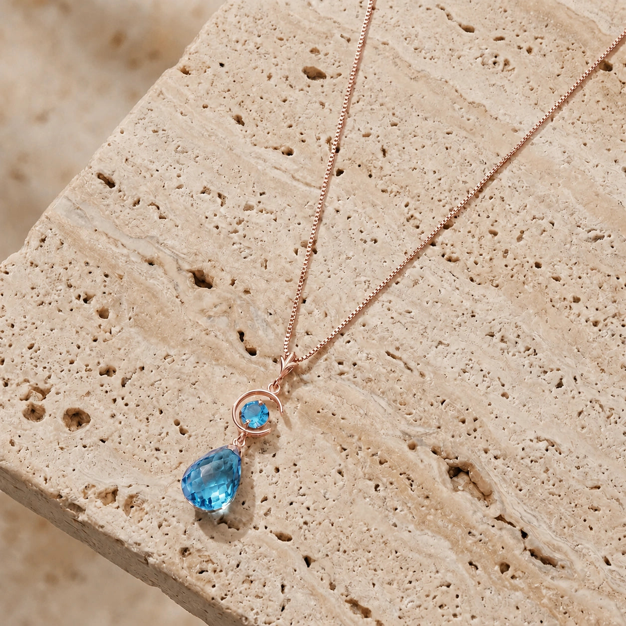 Rose Gold Blue Topaz — Ferdinanda