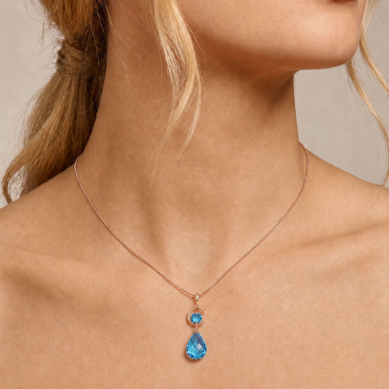 Rose Gold Blue Topaz — Ferdinanda