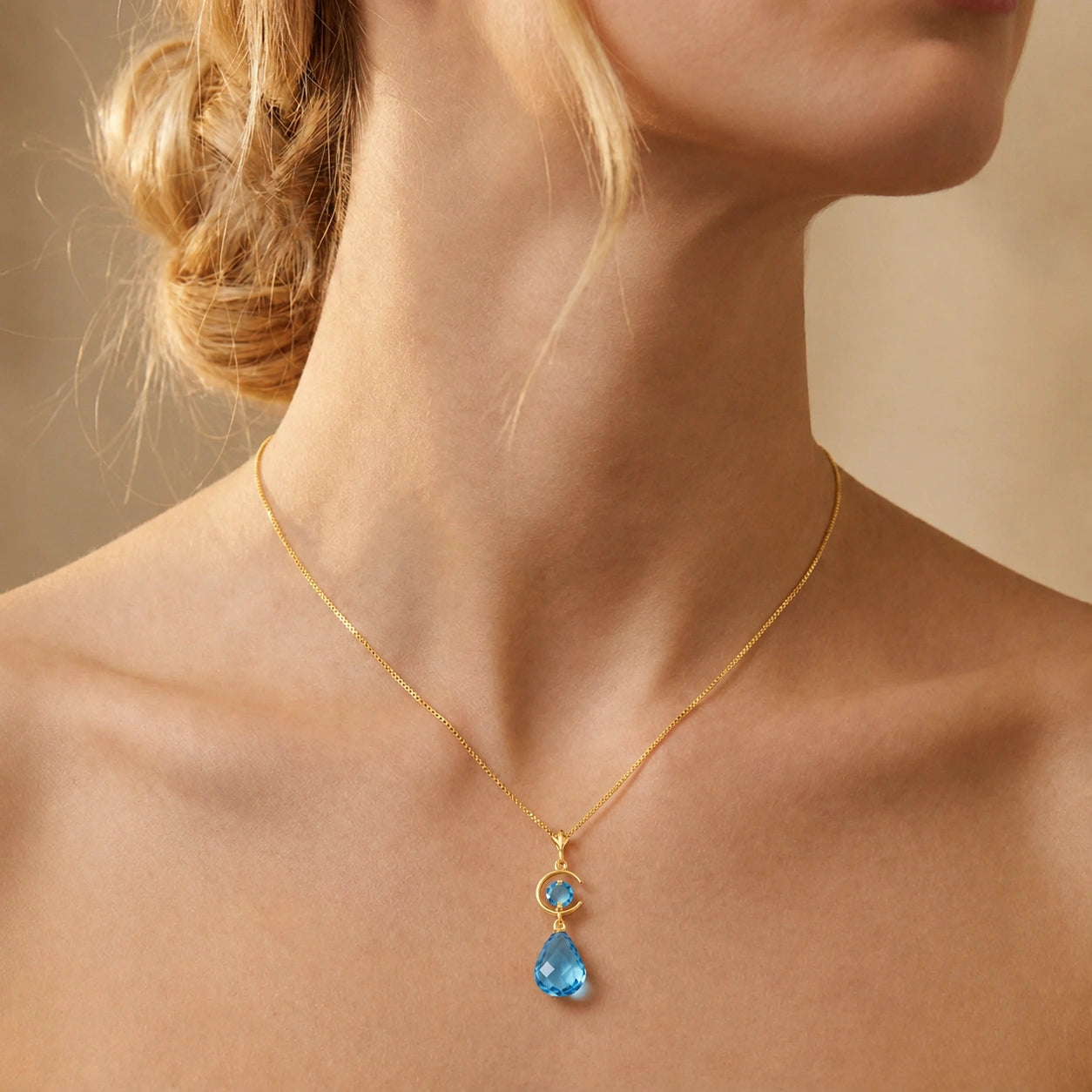 Yellow Gold Blue Topaz — Ferdinanda