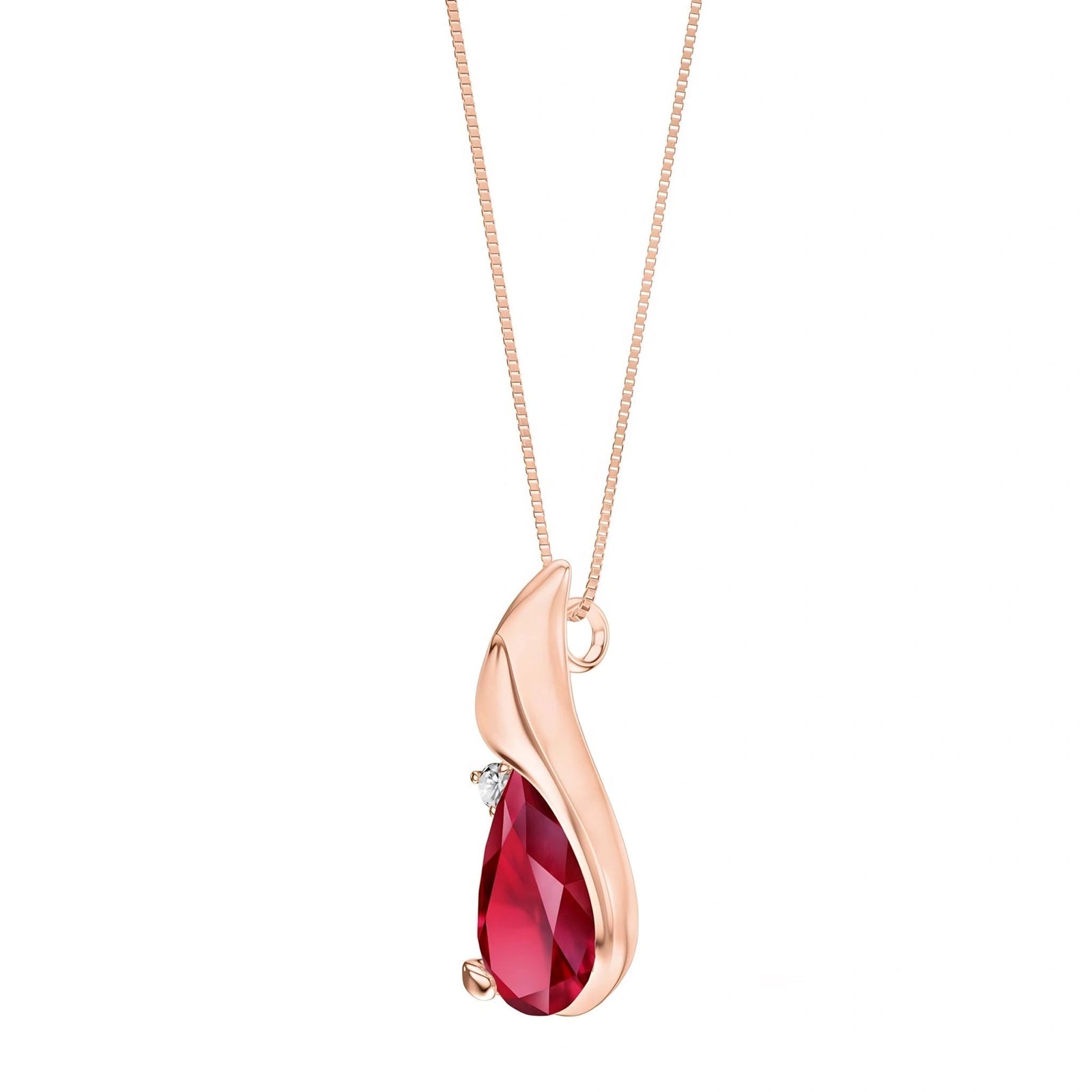 Rose Gold Heritage Pendant Necklace Ruby 10K — Brunella
