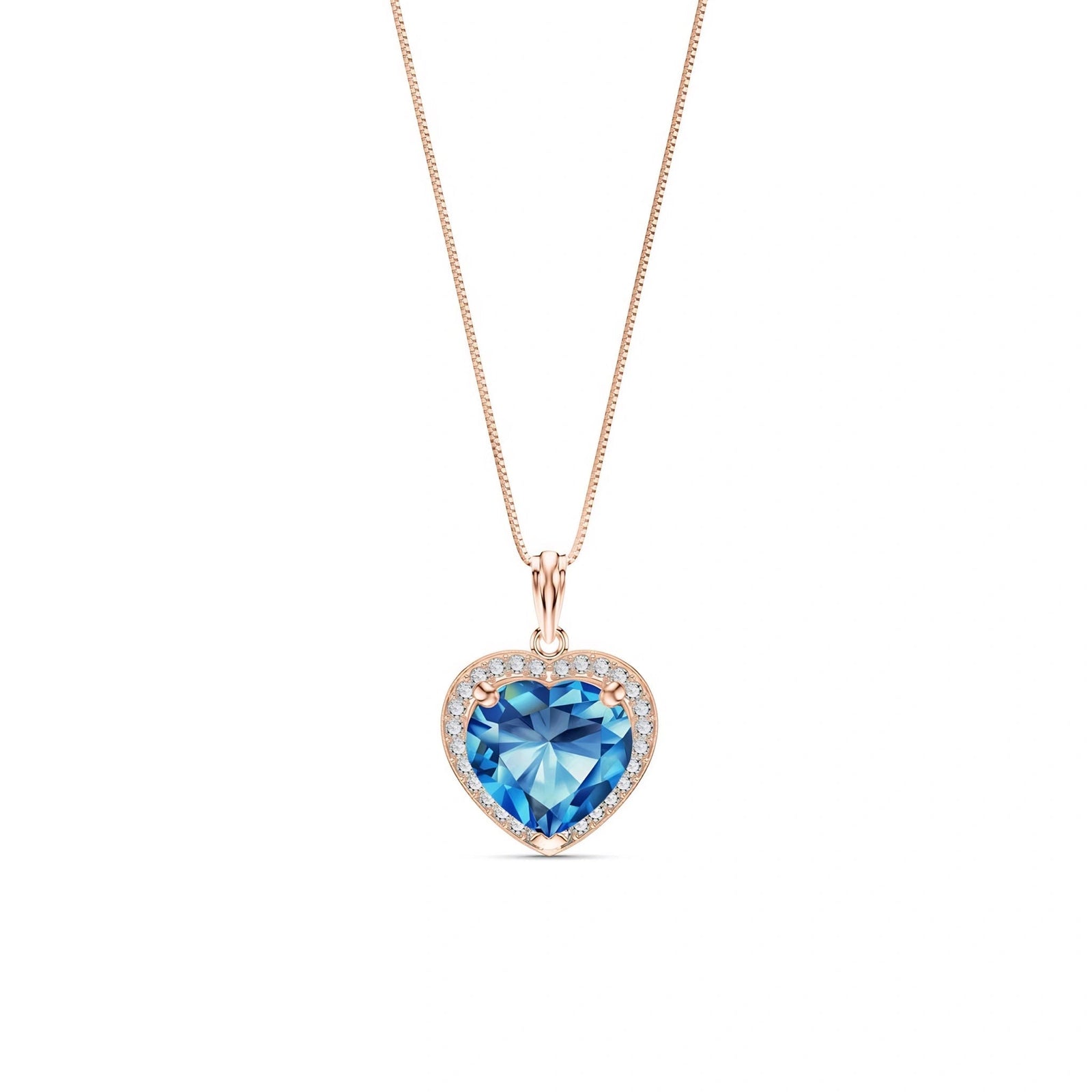 Rose Gold Diamond & Blue Topaz — Filiberta