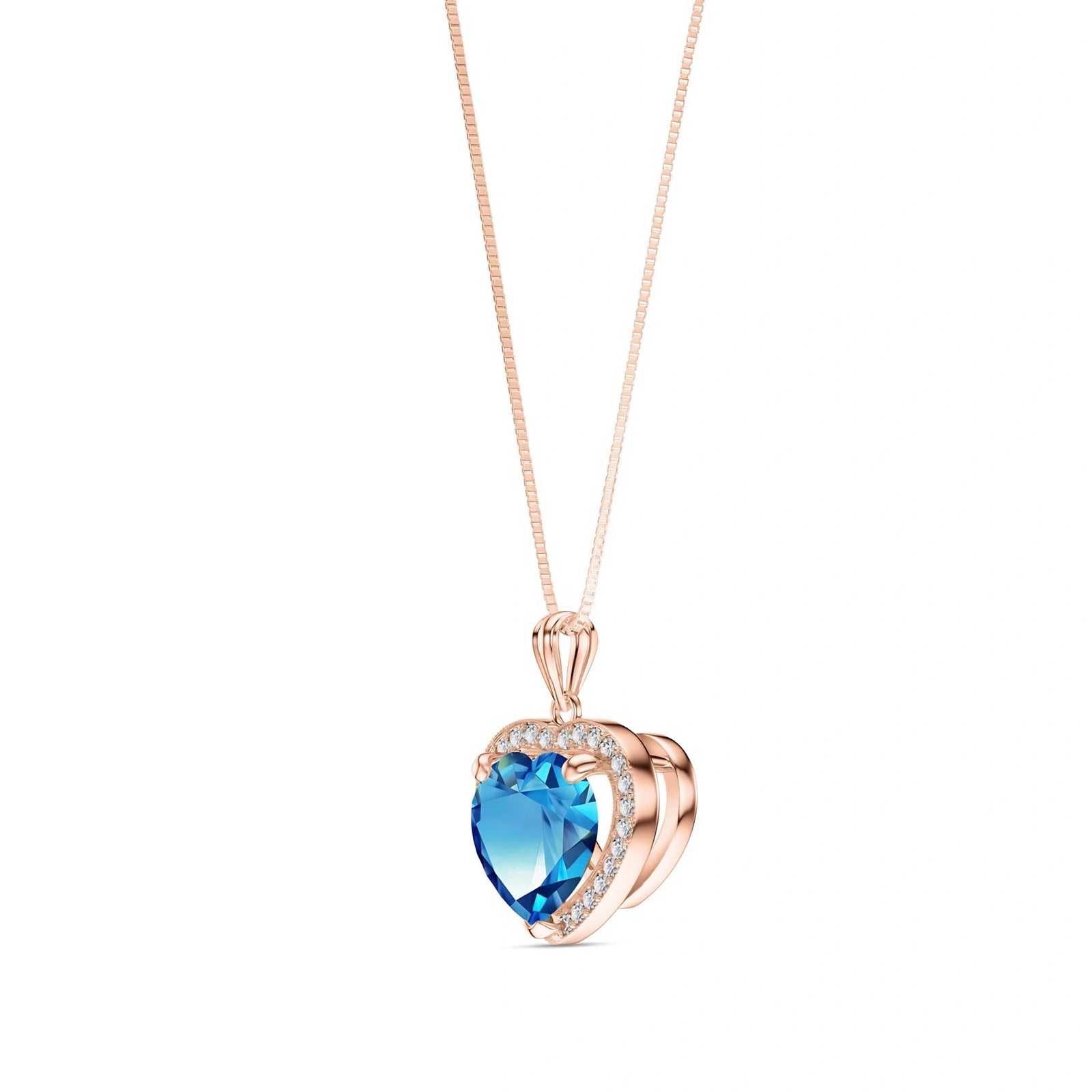 Rose Gold Diamond & Blue Topaz — Filiberta