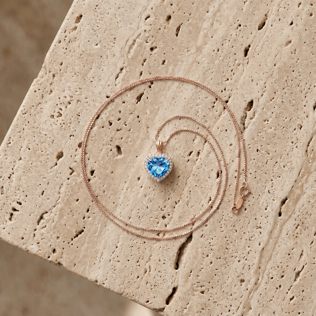 Rose Gold Diamond & Blue Topaz — Filiberta