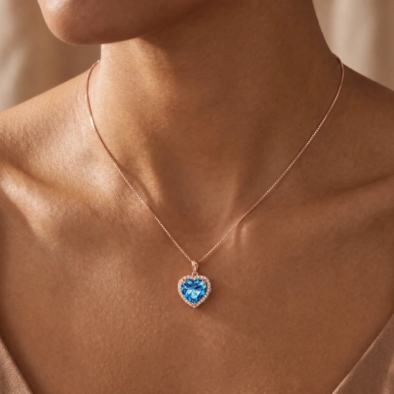 Rose Gold Diamond & Blue Topaz — Filiberta